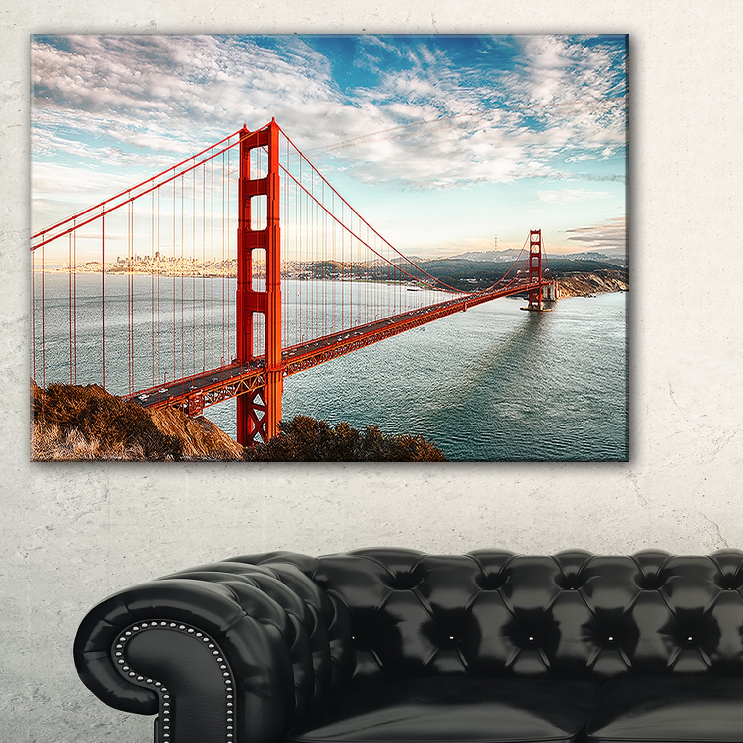 Golden Gate Bridge In San Francisco Sea Glossy Metal Wall Golden Gate Bridge In San Francisco Sea Glossy Metal Wall Art Free Shipping Today 19553981