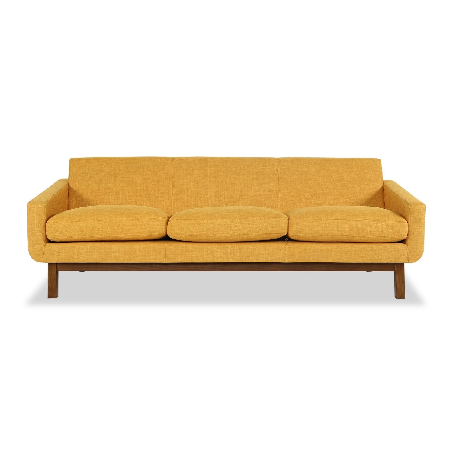 Karl Mid Century Modern Walnut Wood Platform Sofa