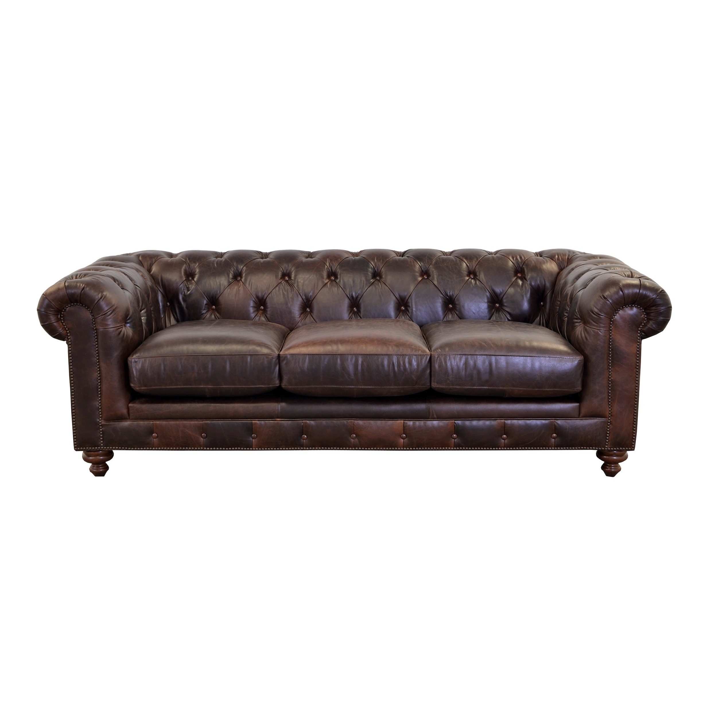 Newbury Top Grain Leather Chesterfield Sofa With On Tufting Newbury Top Grain Leather Chesterfield Sofa With On Tufting Free Shipping Today 12838247