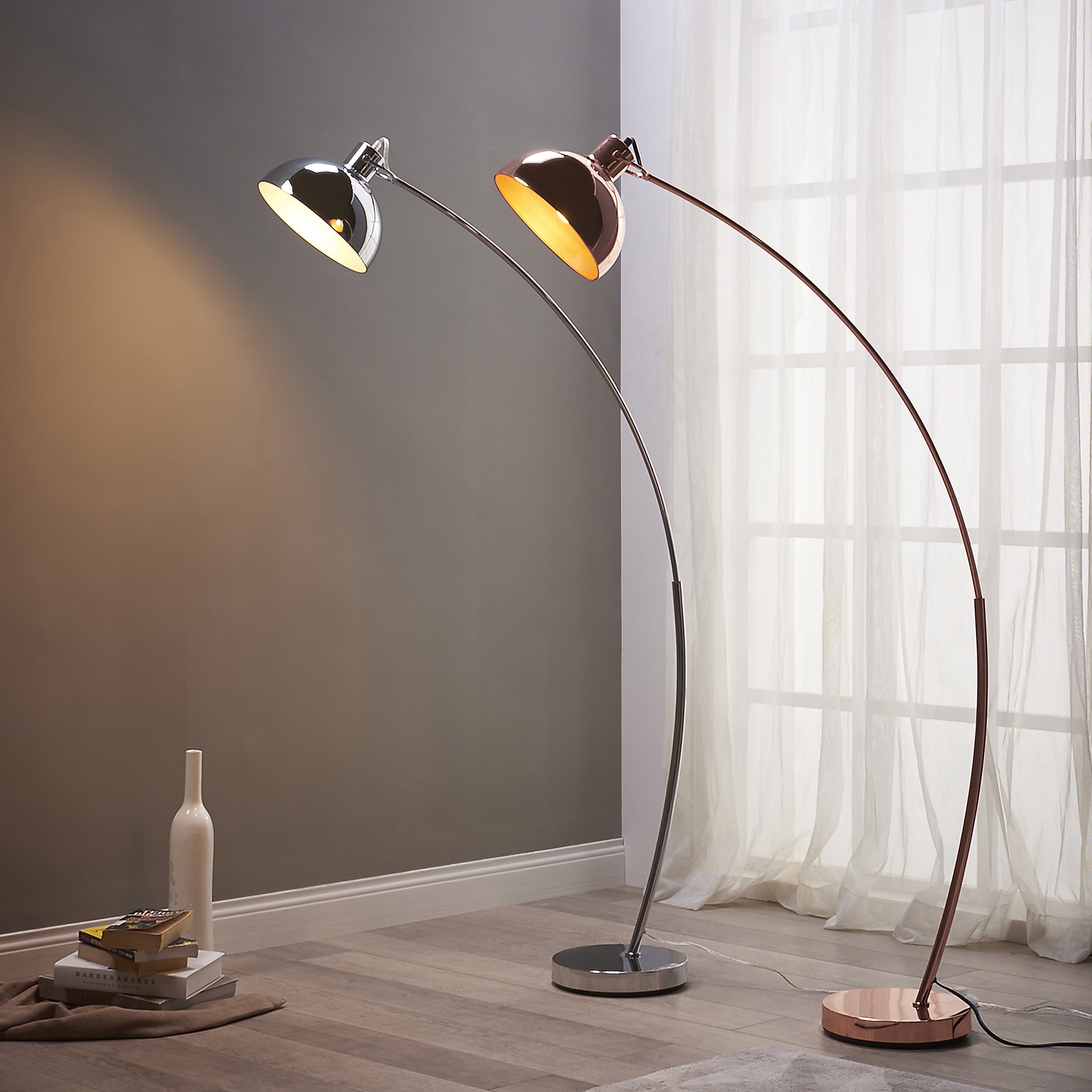 Versanora - Arco Gold Rose Copper/Metal/PVC/Plastic Floor Lamp ... Versanora - Arco Gold Rose Copper/Metal/PVC/Plastic Floor Lamp ...