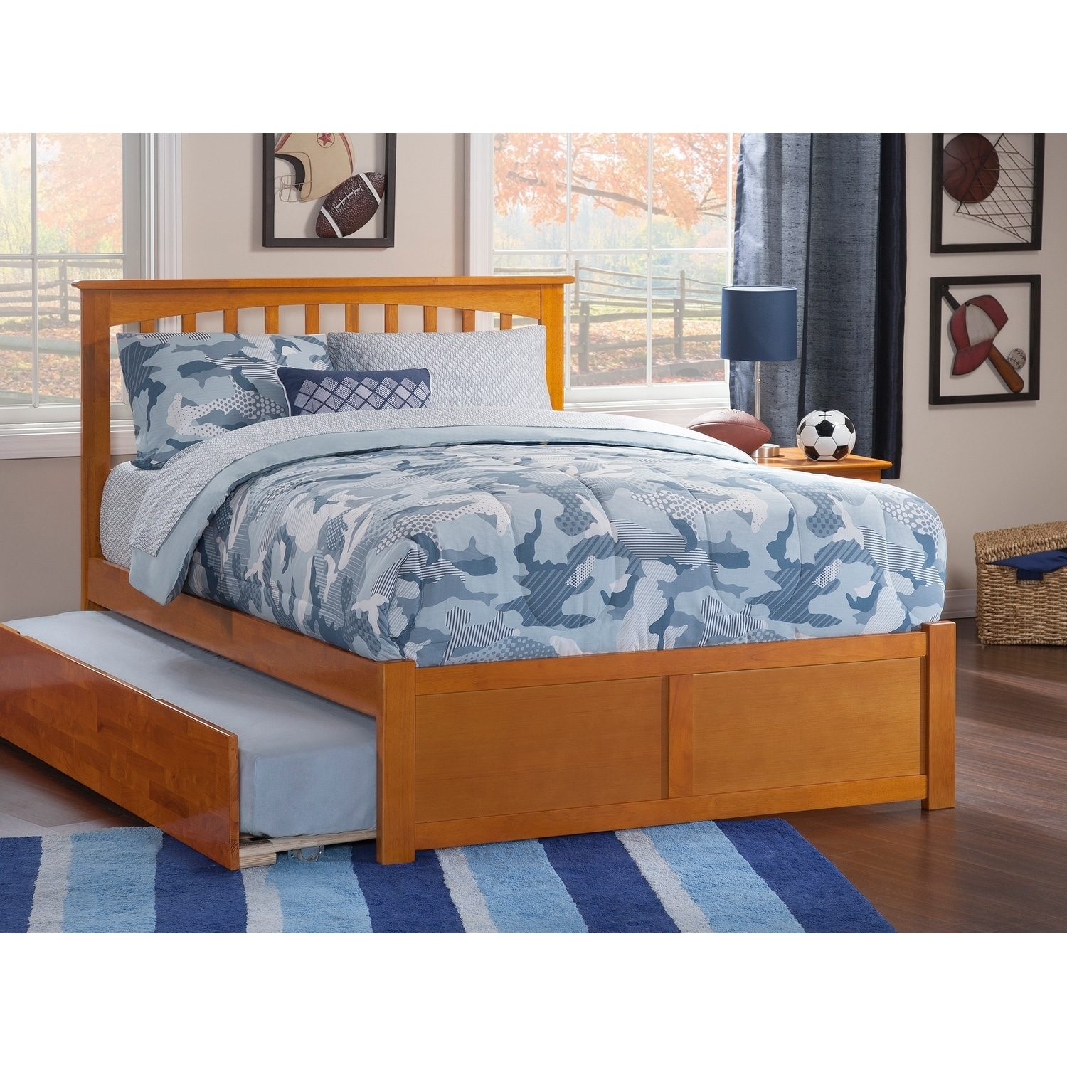 Mission Caramel Latte Full Flat Panel Foot Board With Urban Mission Caramel Latte Full Flat Panel Foot Board With Urban Trundle By Atlantic Furniture