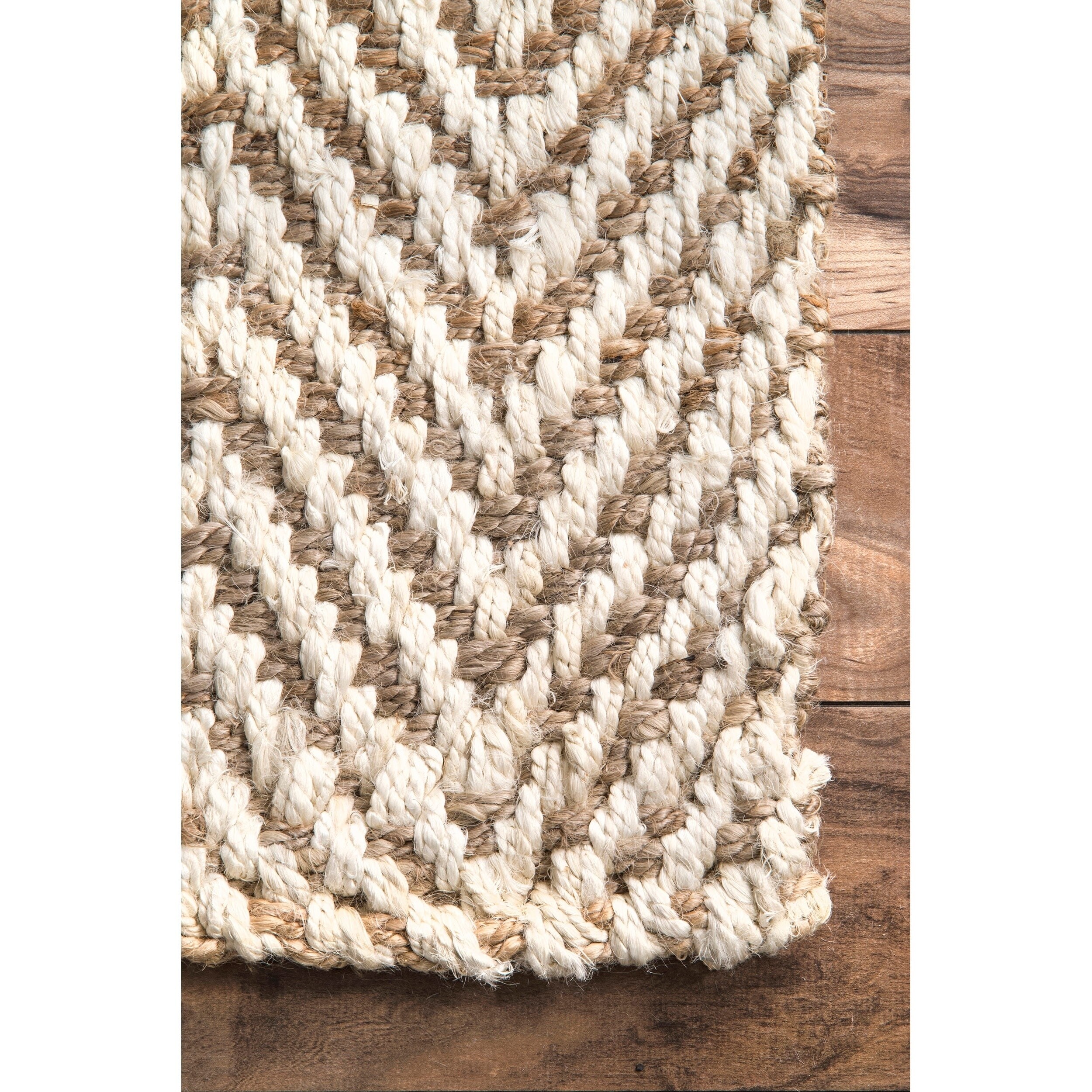 Nuloom Handmade Eco Natural Fiber Jute Chevron Ivory Rug (6 Nuloom Handmade Eco Natural Fiber Jute Chevron Ivory Rug (6