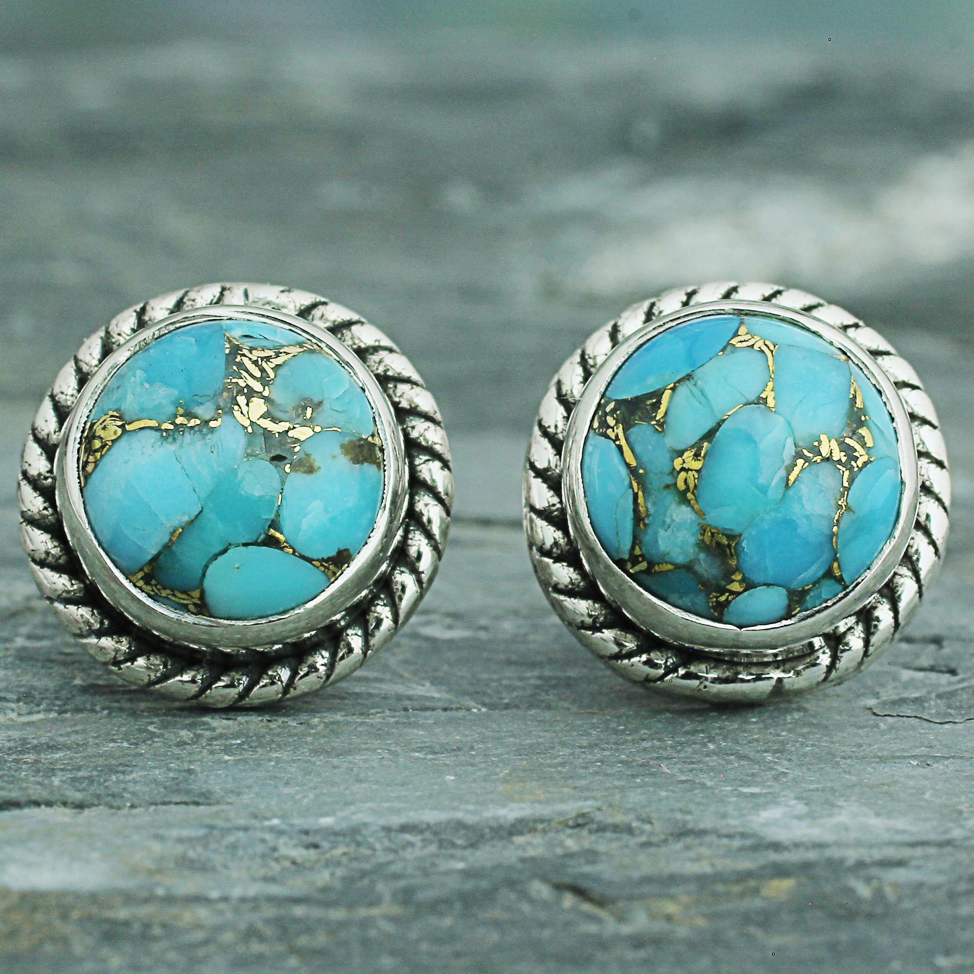 Handmade Sterling Silver Cool Aqua Radiance Turquoise Handmade Sterling Silver Cool Aqua Radiance Turquoise Earrings India On Free Shipping Orders Over 45 12881921