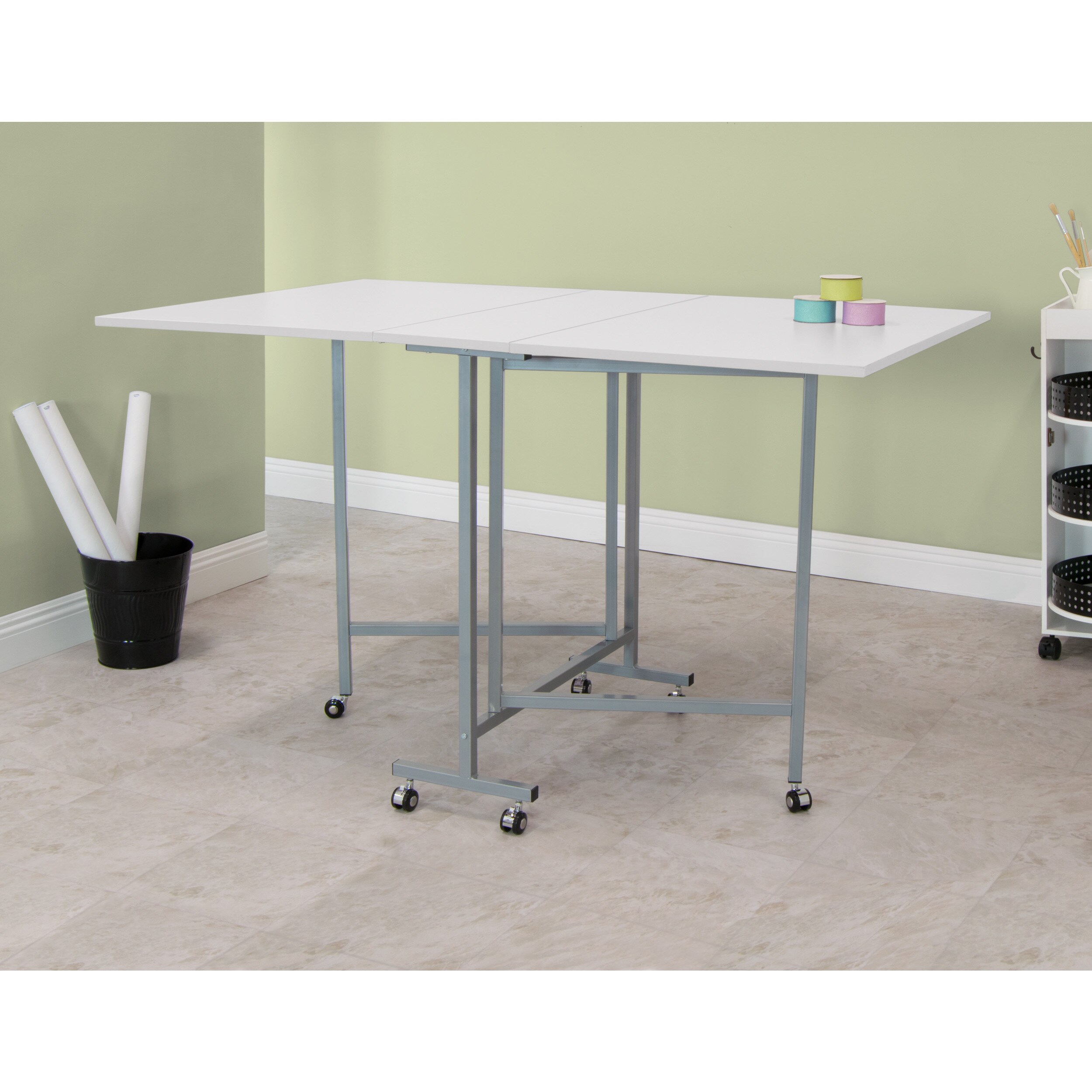 Studio Designs White Powder Coated Craft And Cutting Sewing Studio Designs White Powder Coated Craft And Cutting Sewing Table On Free Shipping Today 12884533