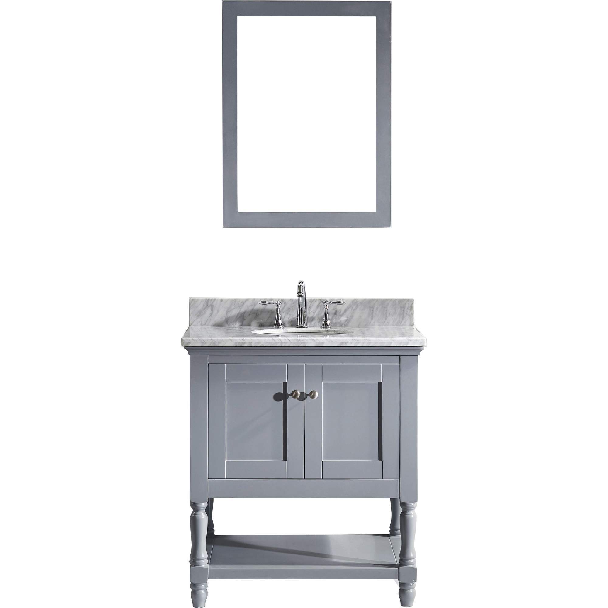 Virtu Usa Julianna 32 Inch White Marble Single Bathroom Vanity Set Espresso