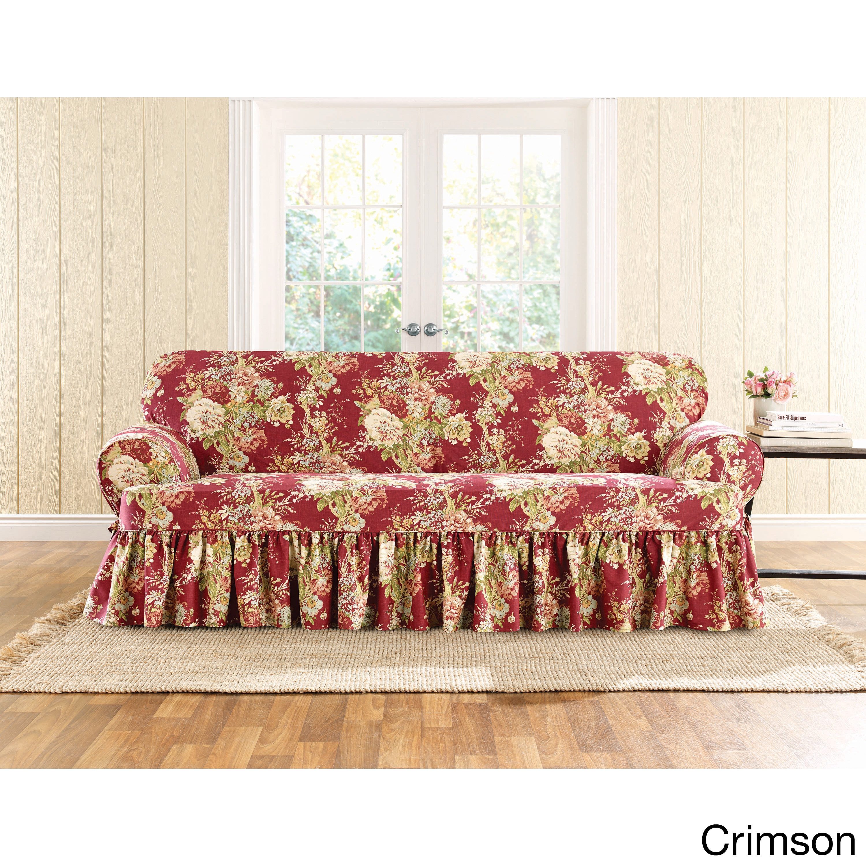 Sure Fit Ballad Bouquet 1 Piece T Cushion Sofa Slipcover On Sure Fit Ballad Bouquet 1 Piece T Cushion Sofa Slipcover On Free Shipping Today 12990628