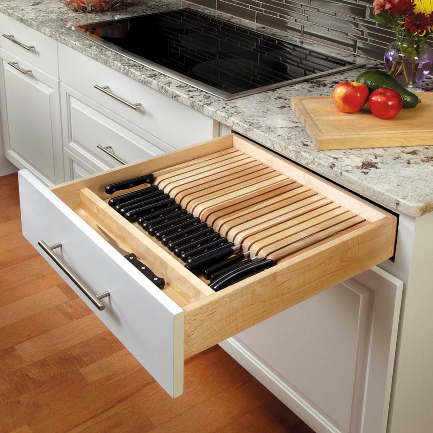 Shop Rev A Shelf Cut To Size Trimmable Insert Wood Knife Organizer