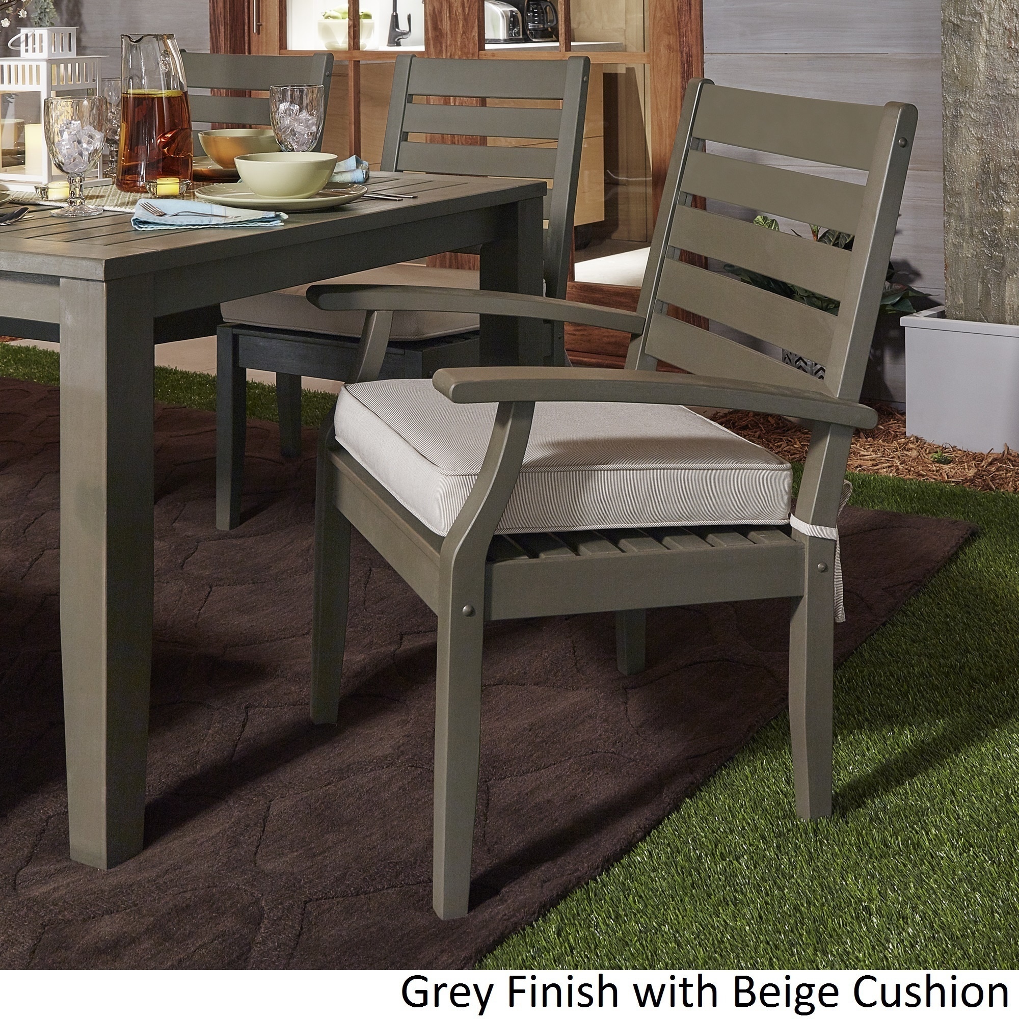 Yasawa Modern Wood Outdoor Cushioned Dining Arm Chair Set Of 2 Yasawa Modern Wood Outdoor Cushioned Dining Arm Chair Set Of 2 By Inspire Q Oasis Free Shipping Today 13029323