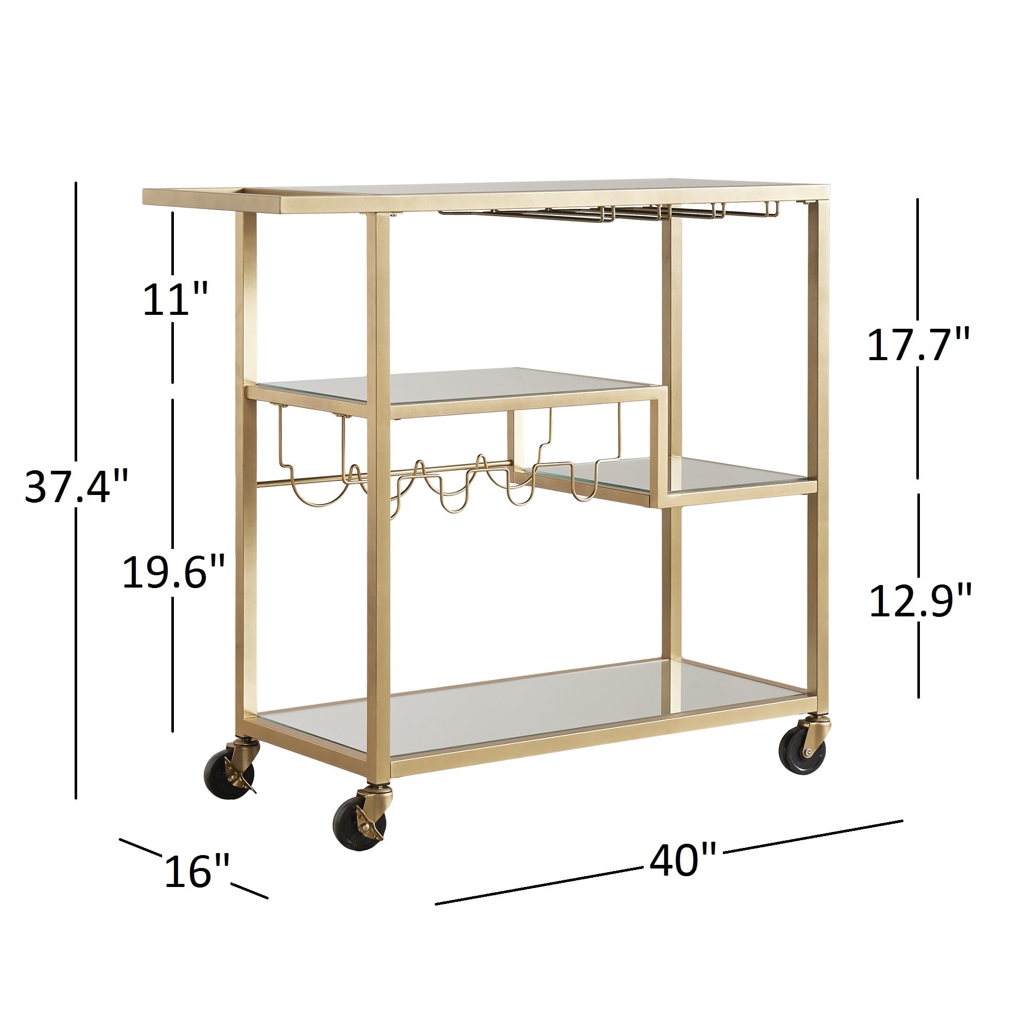 Metropolitan Gold Metal Mobile Bar Cart With Mirror Gl Top Metropolitan Gold Metal Mobile Bar Cart With Mirror Gl Top By Inspire Q Bold Free Shipping Today 13057939