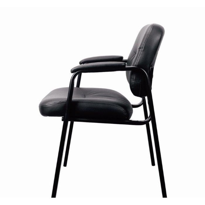 shop leather executive side chair with padded arms black free