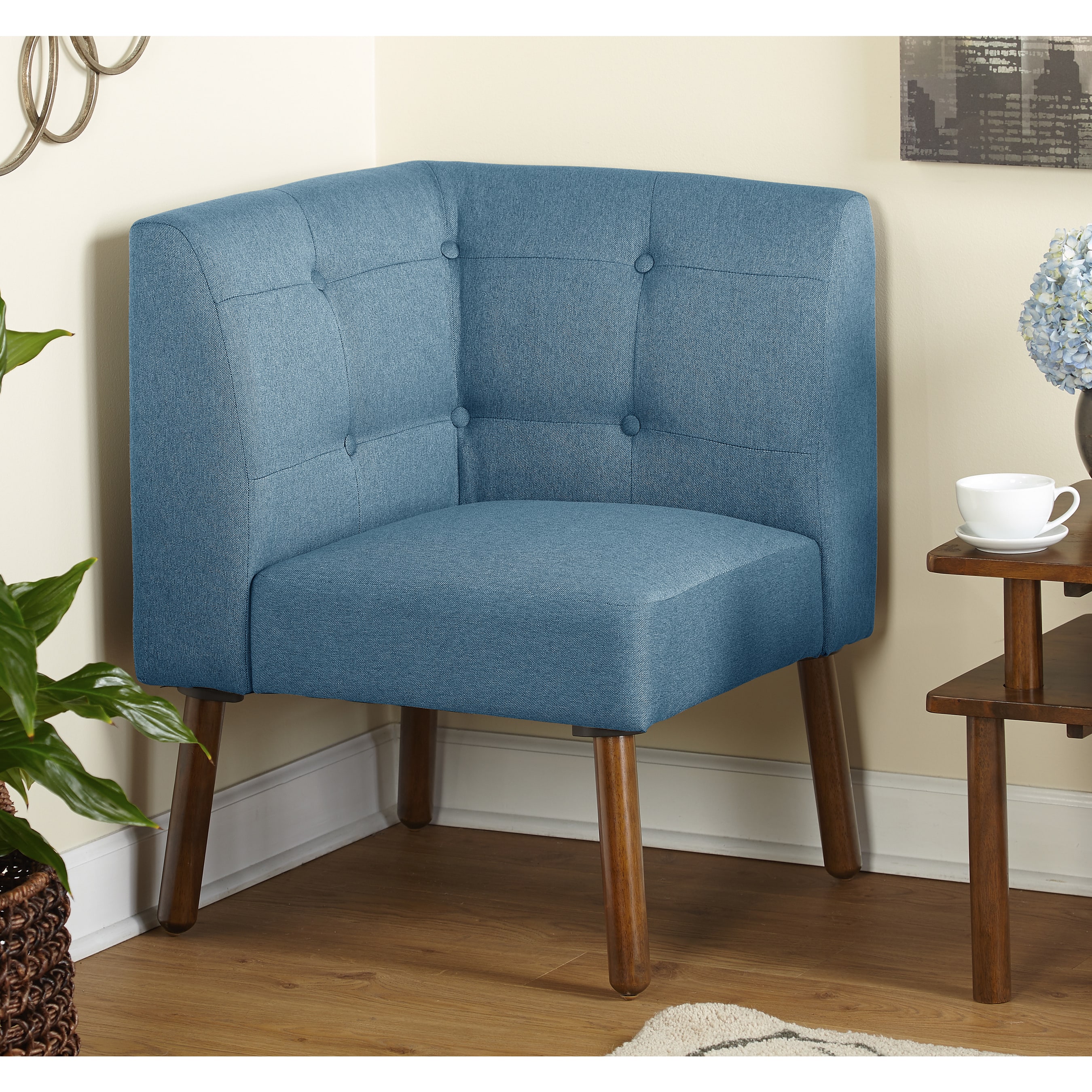 Simple Living Wood Fabric Playmate Corner Chair