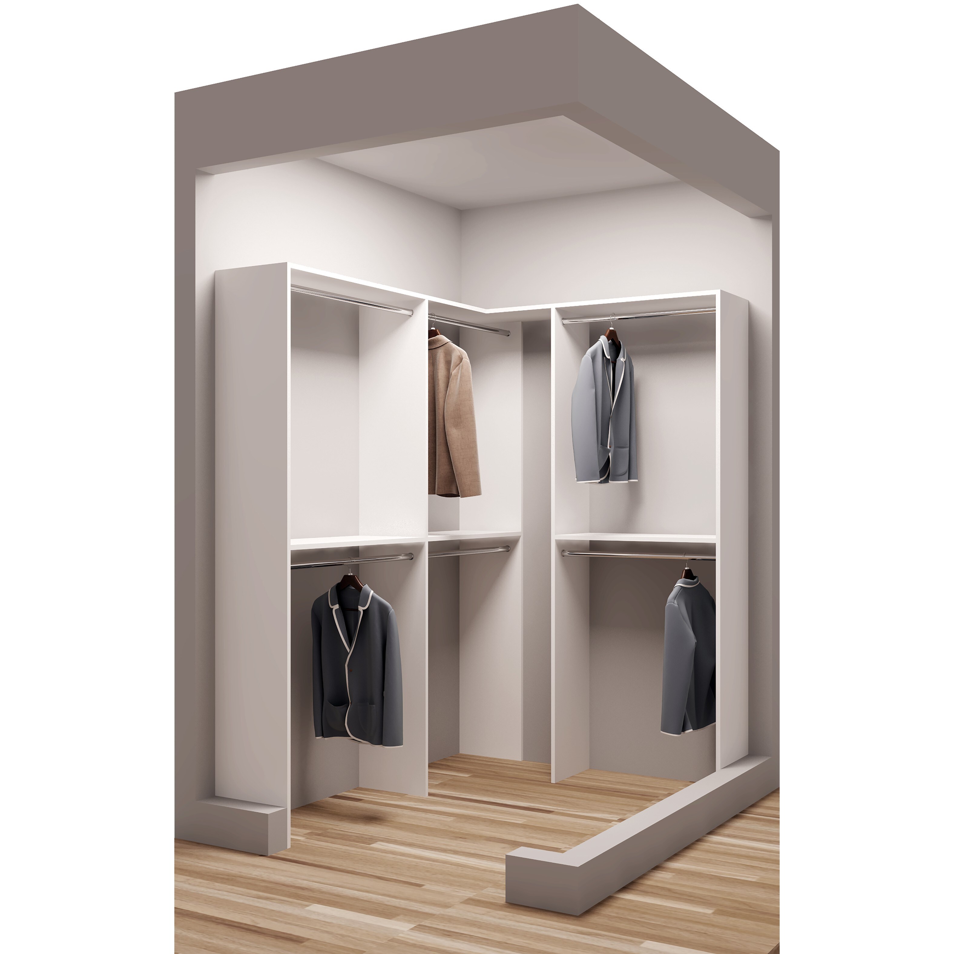 Tidysquares Classic White Wood 59 5 Inch X 68 25 Inch Corner Walk