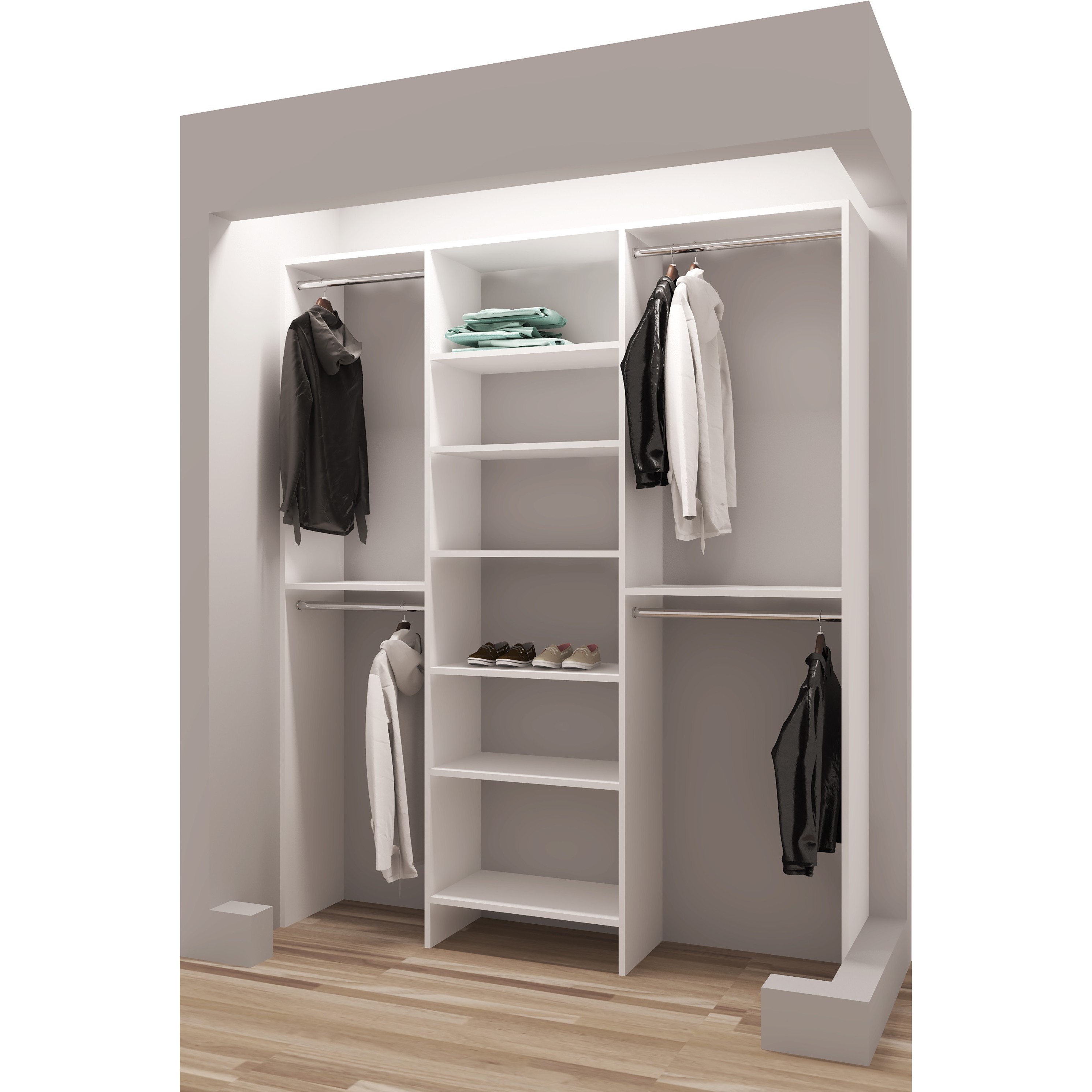 Tidysquares White Wood 63 Reach In Closet Organizer Free Tidysquares White Wood 63 Reach In Closet Organizer Free Shipping Today 13223496