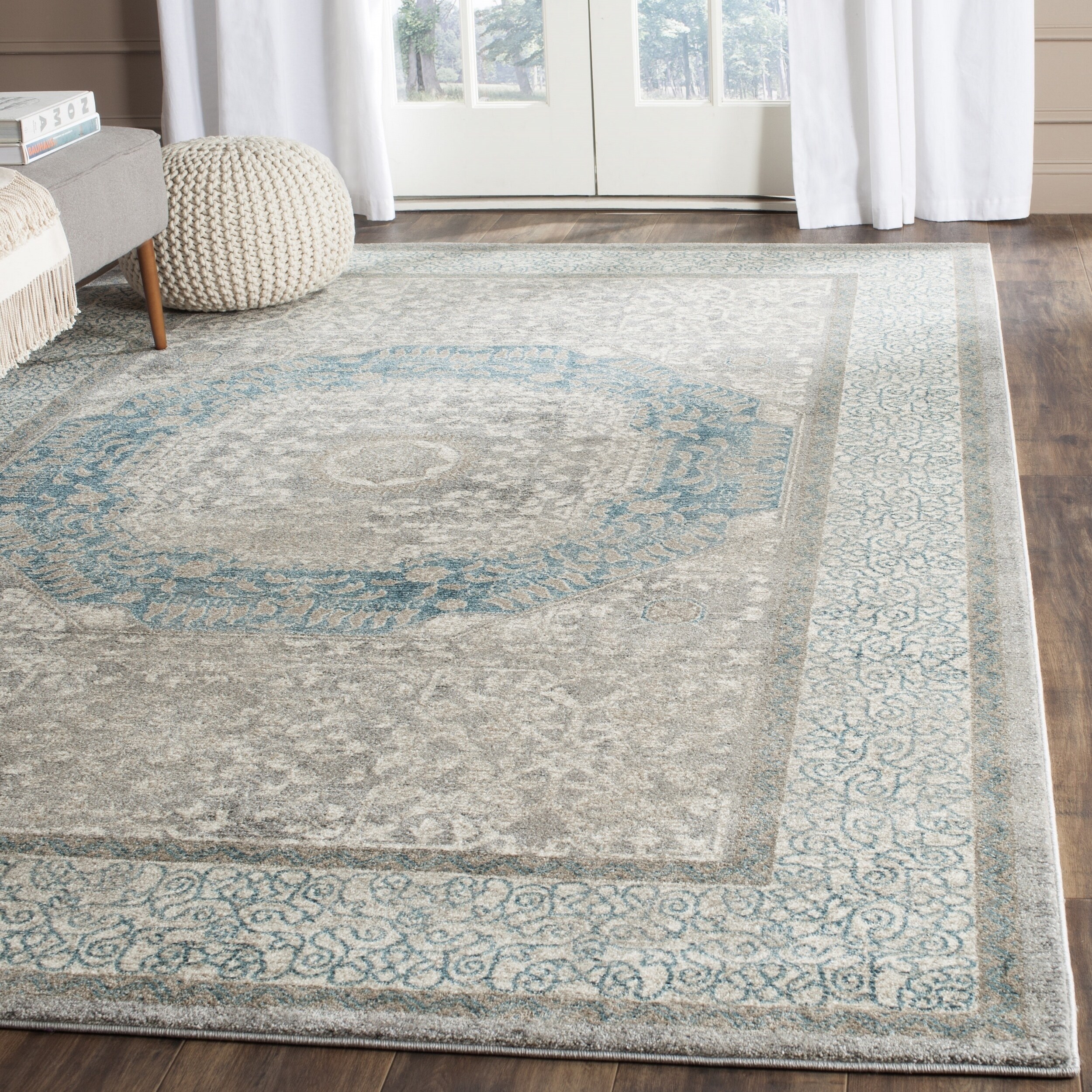 Shop Safavieh Sofia Vintage Medallion Light Grey Blue Rug 12 X