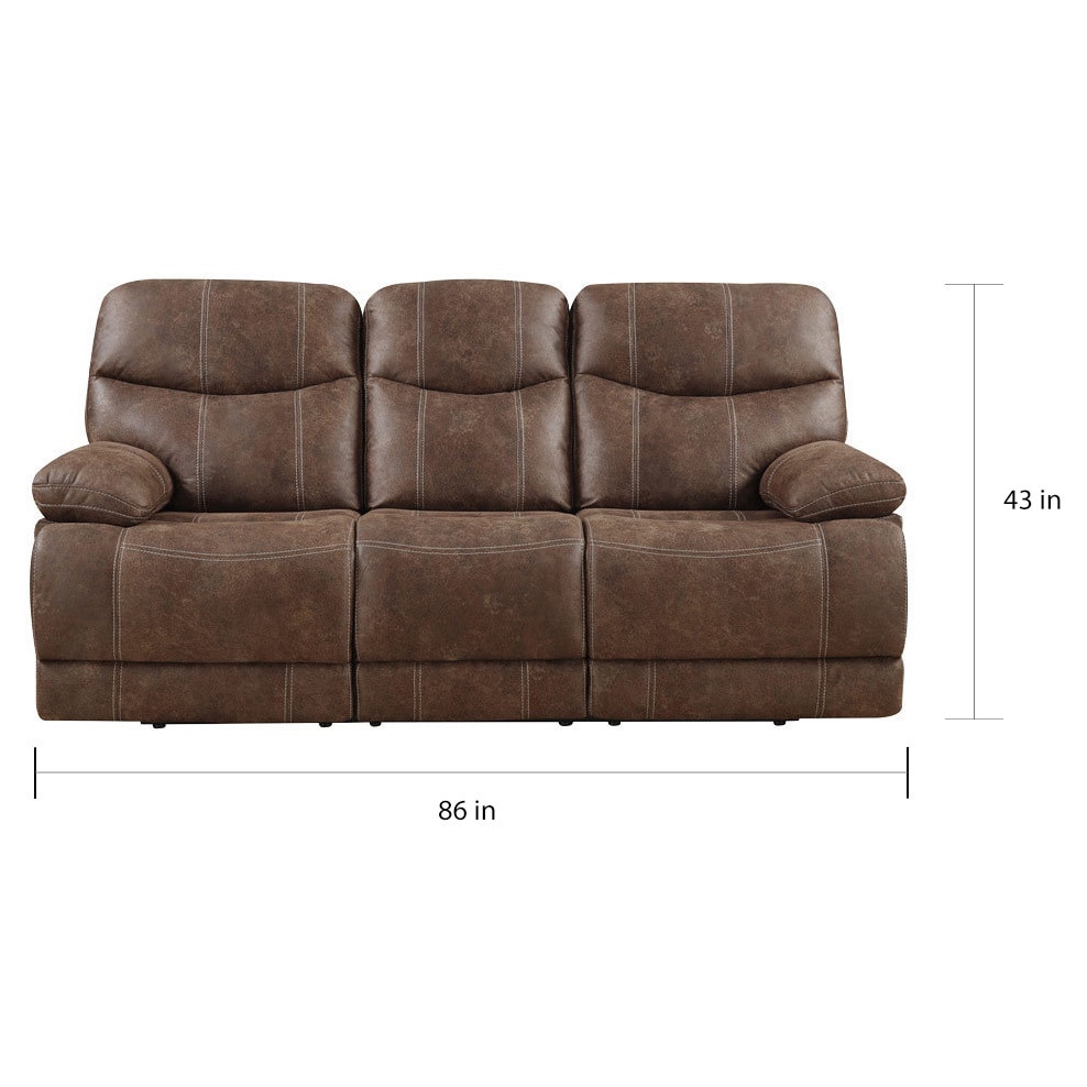 Emerald Sanded Brown Microfiber Dual Reclining Sofa On Emerald Sanded Brown Microfiber Dual Reclining Sofa On Free Shipping Today 13291891