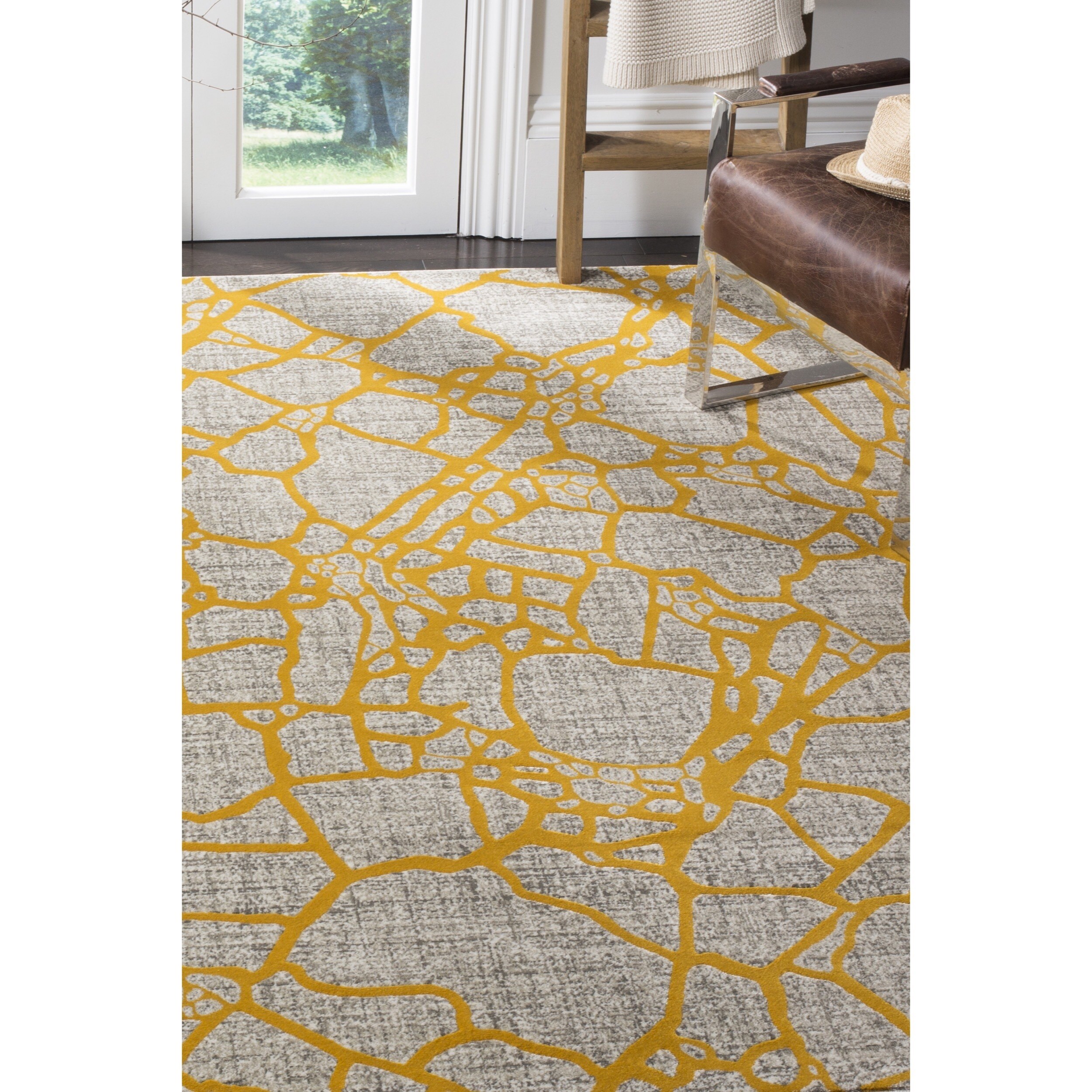 Safavieh Porcello Modern Abstract Light Grey Yellow Rug 8 2 X 11 Safavieh Porcello Modern Abstract Light Grey Yellow Rug 8 2 X 11 On Free Shipping Today 13299235