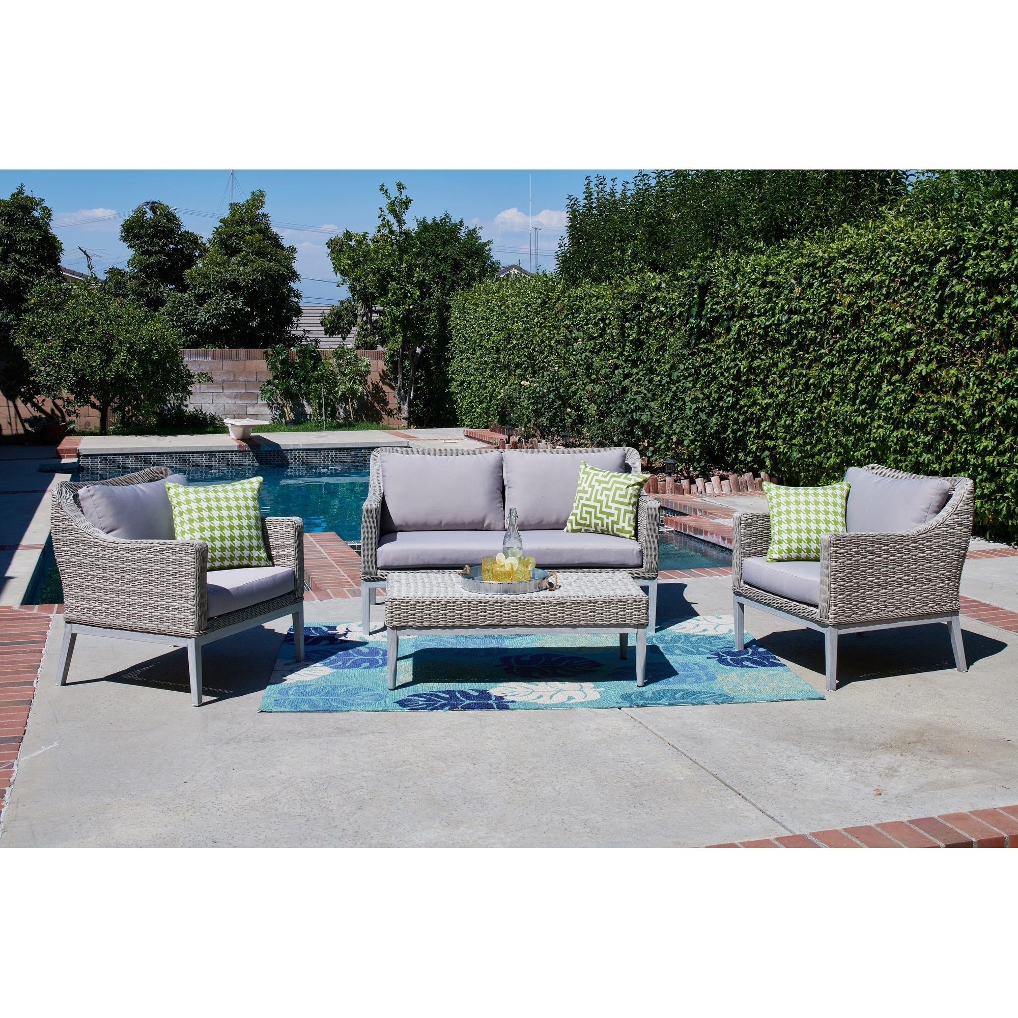 Monti 4 Piece Outdoor Wicker Conversation Set On Free Monti 4 Piece Outdoor Wicker Conversation Set