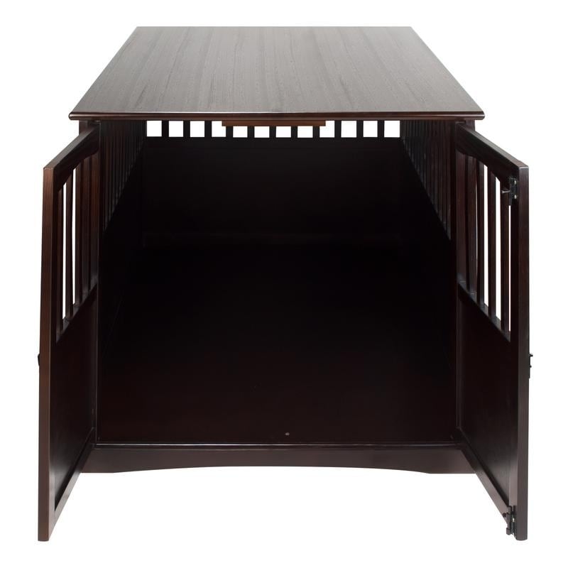 Wooden Extra Large Espresso Pet Crate End Table On Wooden Extra Large Espresso Pet Crate End Table On Free Shipping Today 13325940