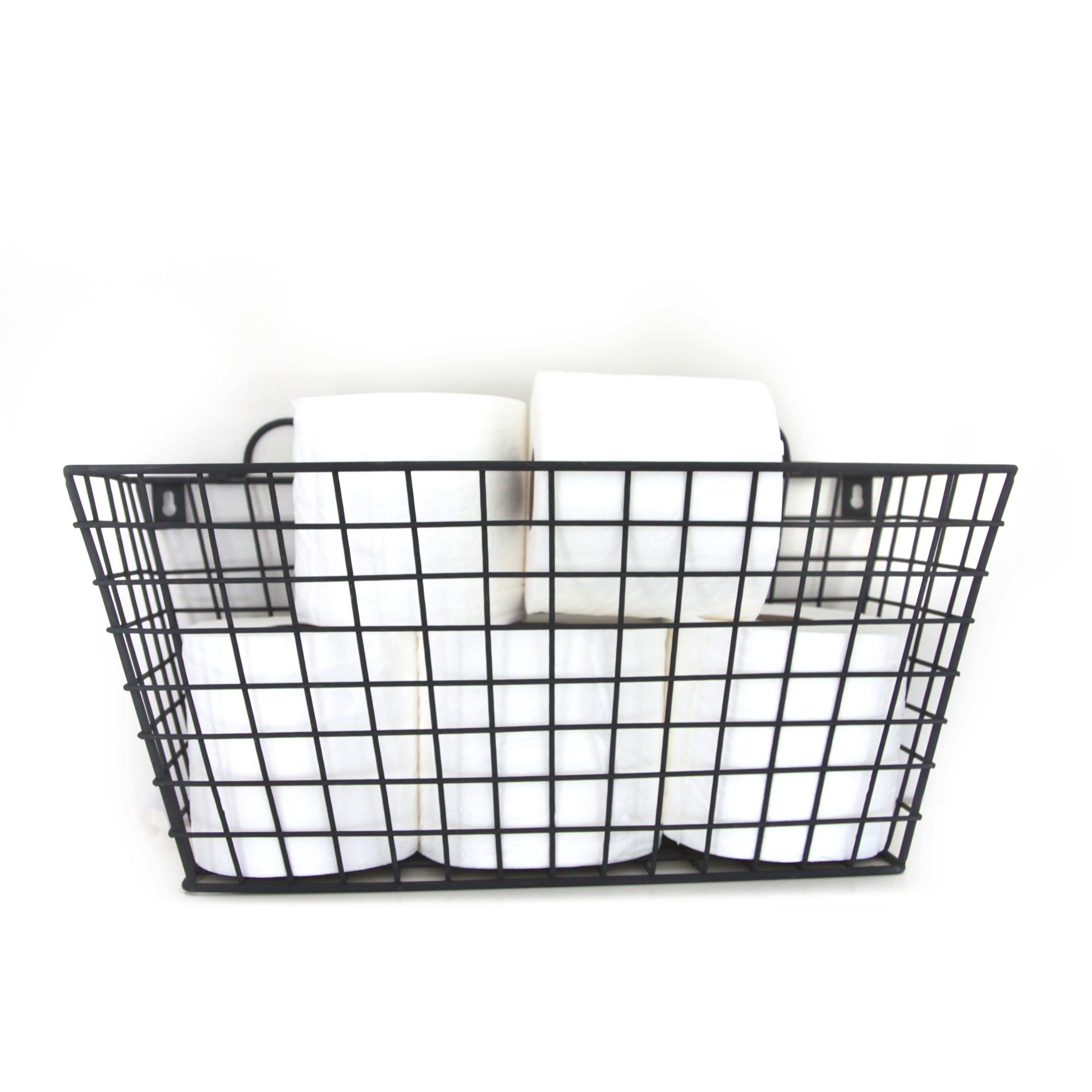 Black Metal Long Multi functional Wall Hanging Wire Basket Free