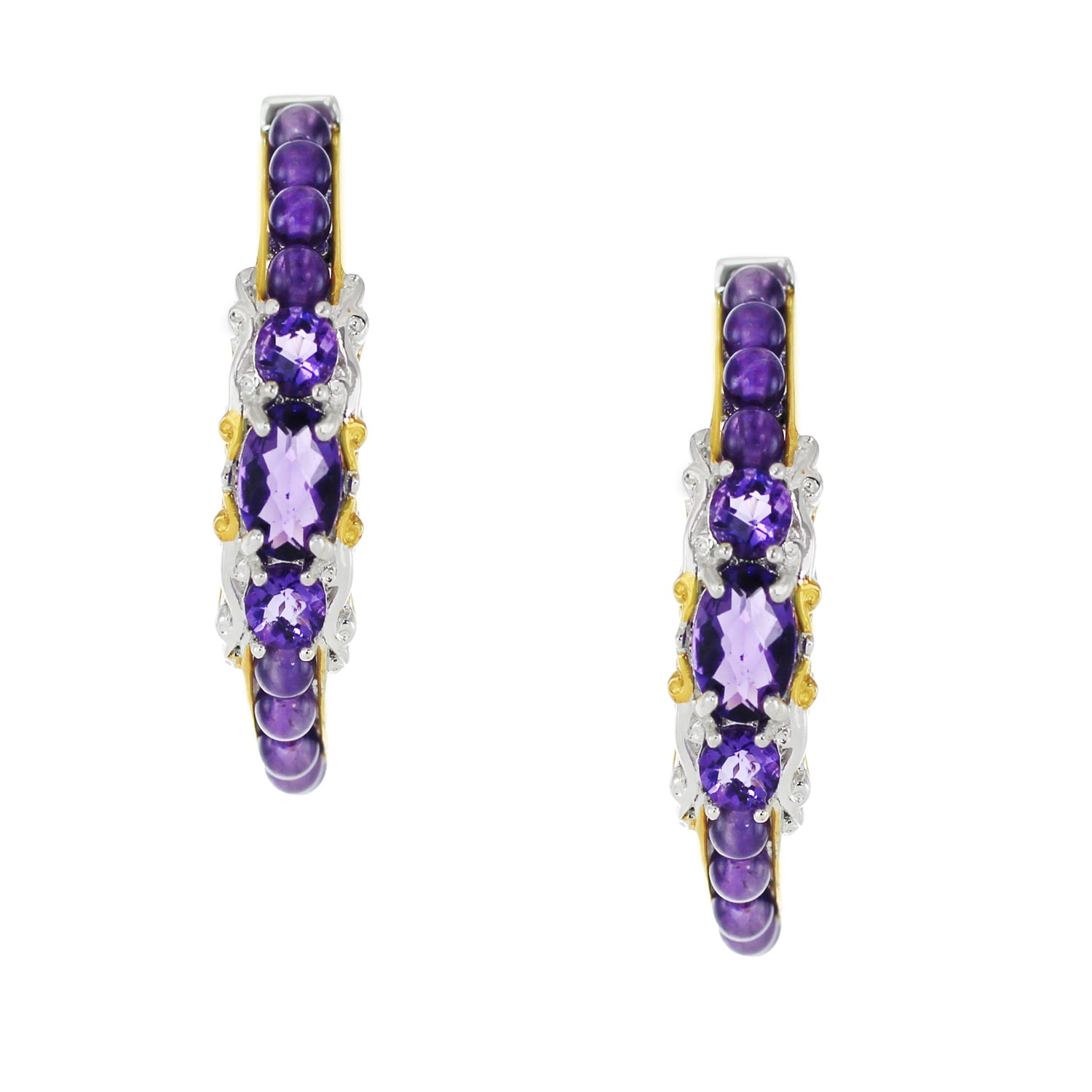 One Of A Kind Michael Valitutti Palladium Silver African One Of A Kind Michael Valitutti Palladium Silver African Amethyst Earrings Free Shipping Today 13342623