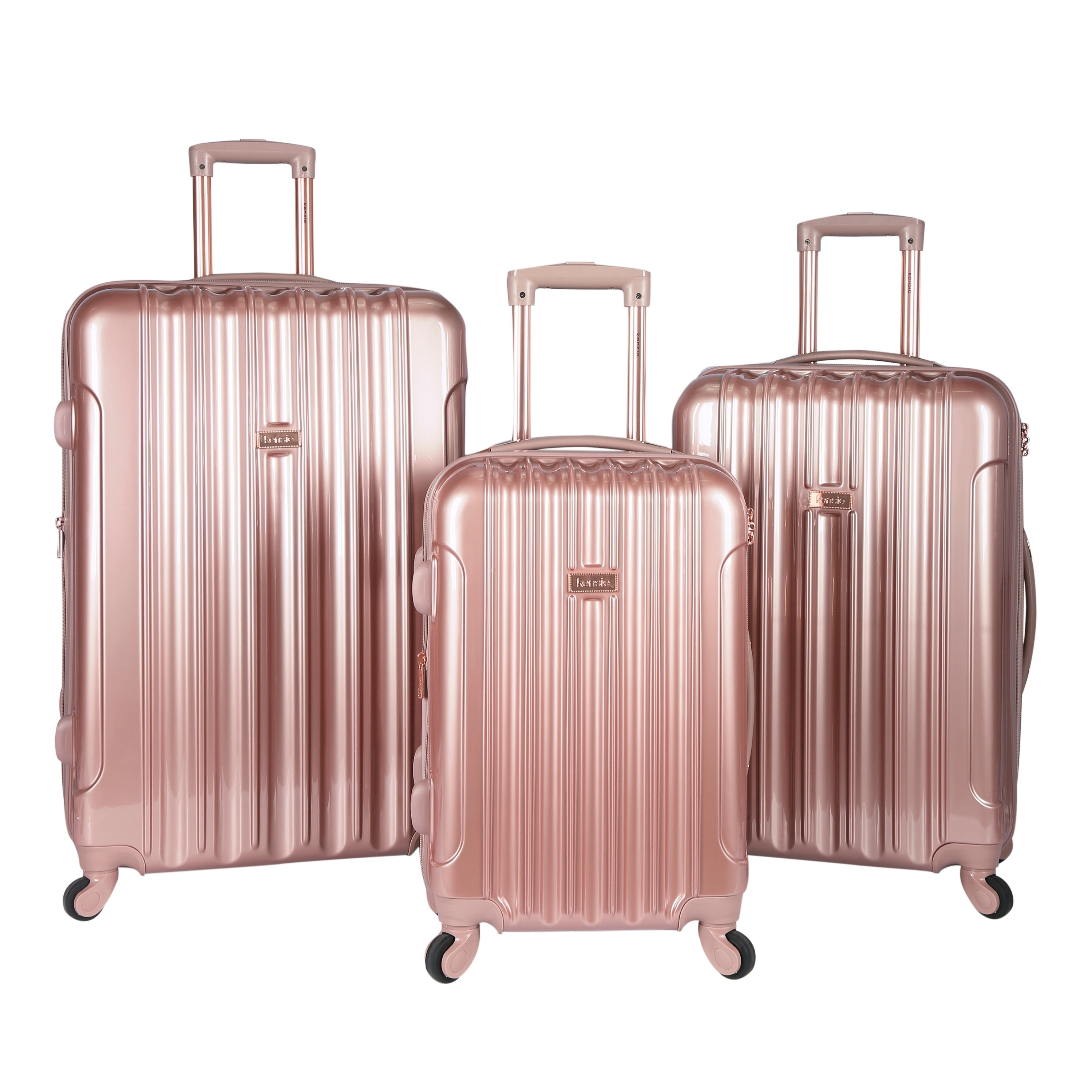 kensie gemstone luggage 24 rose gold