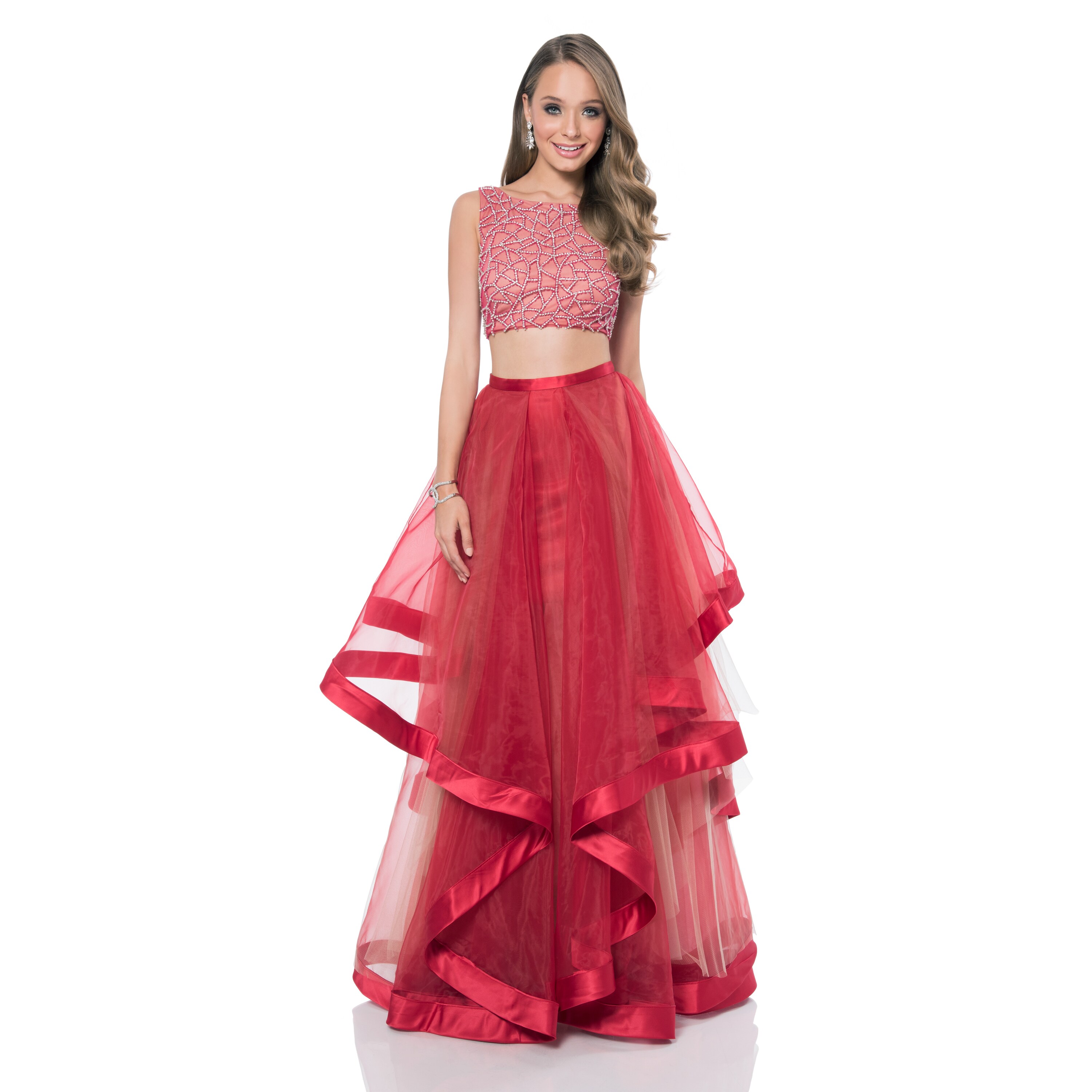 Embellished Two Piece Prom Dresses
