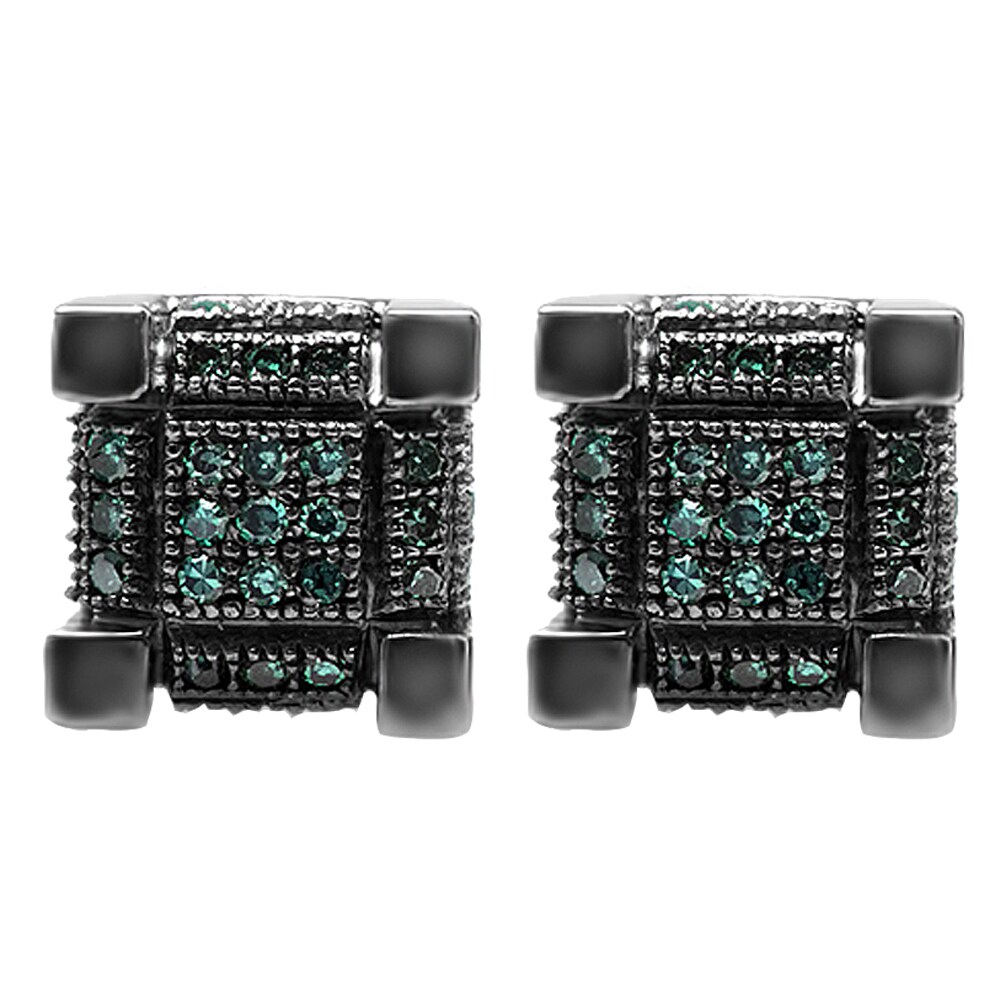 Sterling Silver 1 5ct Tdw Round Blue Diamond Iced Men S Hip Hop Sterling Silver 1 5ct Tdw Round Blue Diamond Iced Men S Hip Hop Cube Dice Shape Stud Earrings Free Shipping Today 13457616