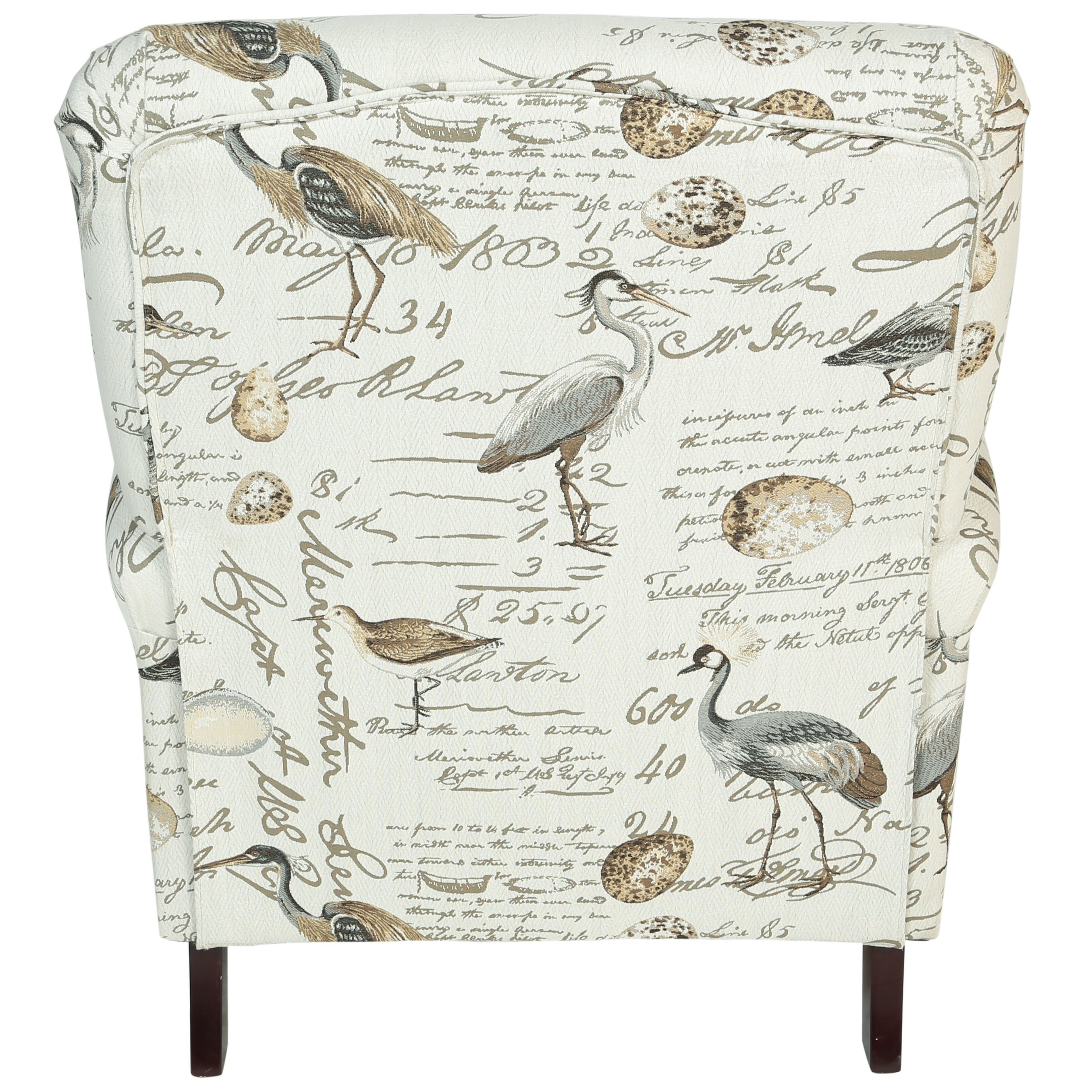 Porter Aviary Handwritten Bird Life Pushback Reclining Chair With Turned Legs 38 H X 32 D X 32 W