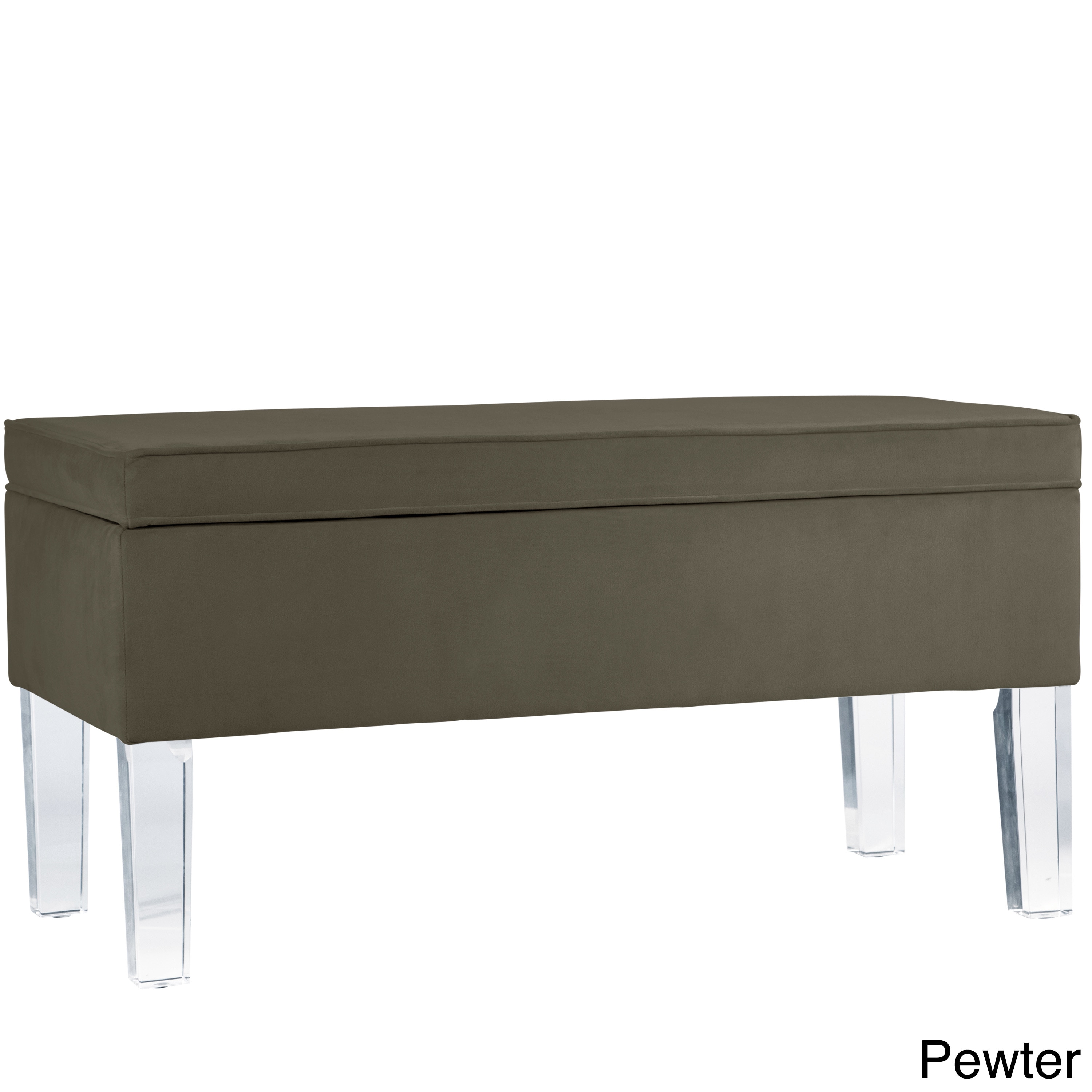 Skyline Furniture Velvet Fabric Storage Bench In Velvet Free