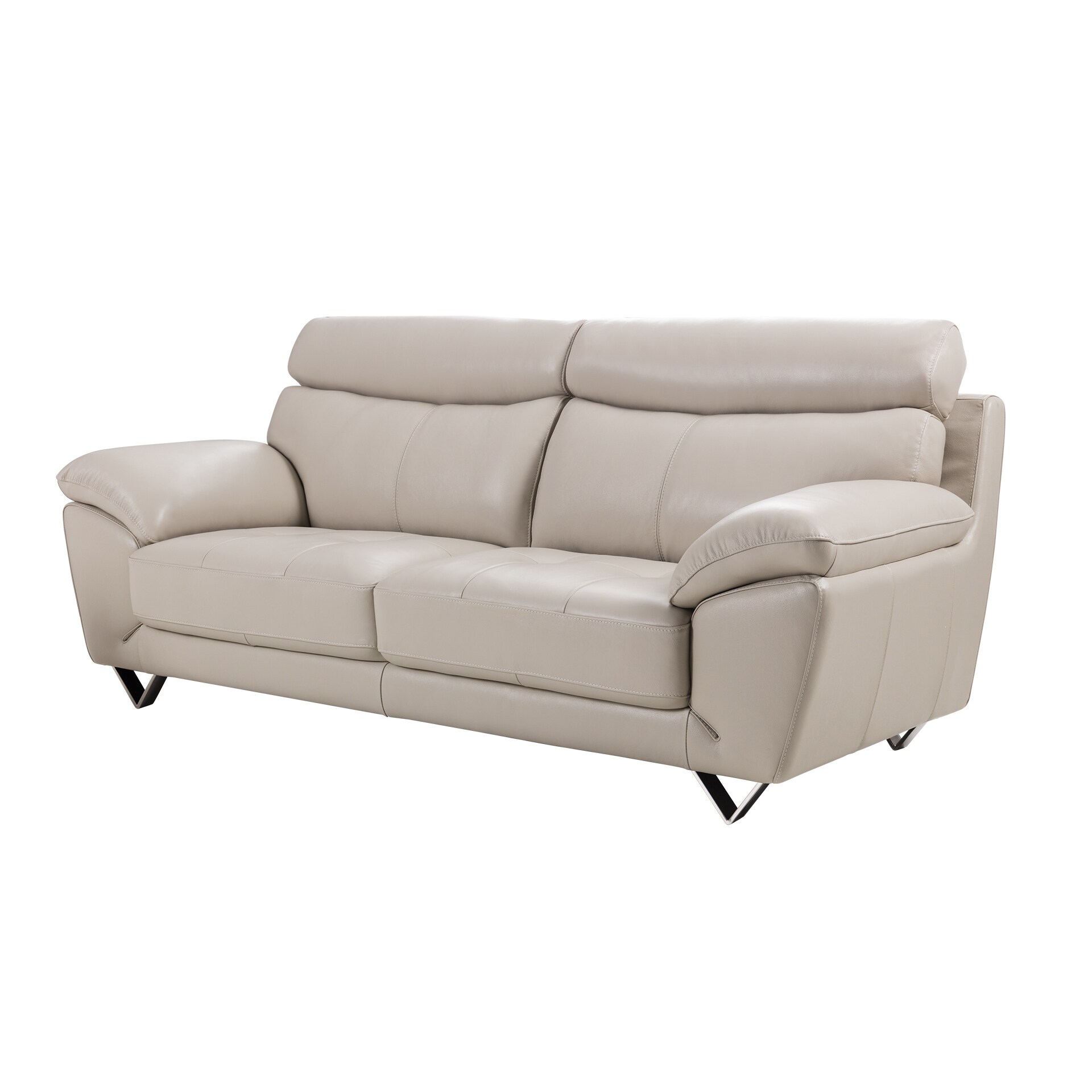 Light Grey Italian Leather Sofa