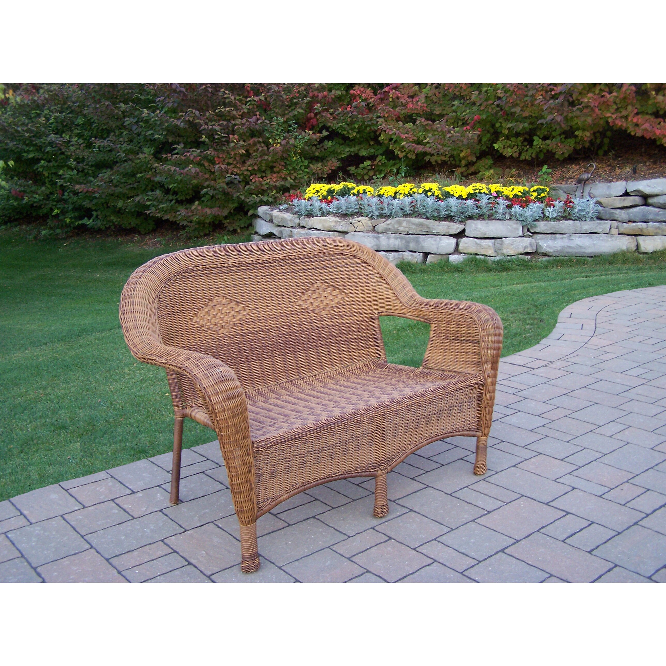 Calabasas Tan Resin Wicker Loveseat On Free Shipping Calabasas Tan Resin Wicker Loveseat On Free Shipping Today 13623057