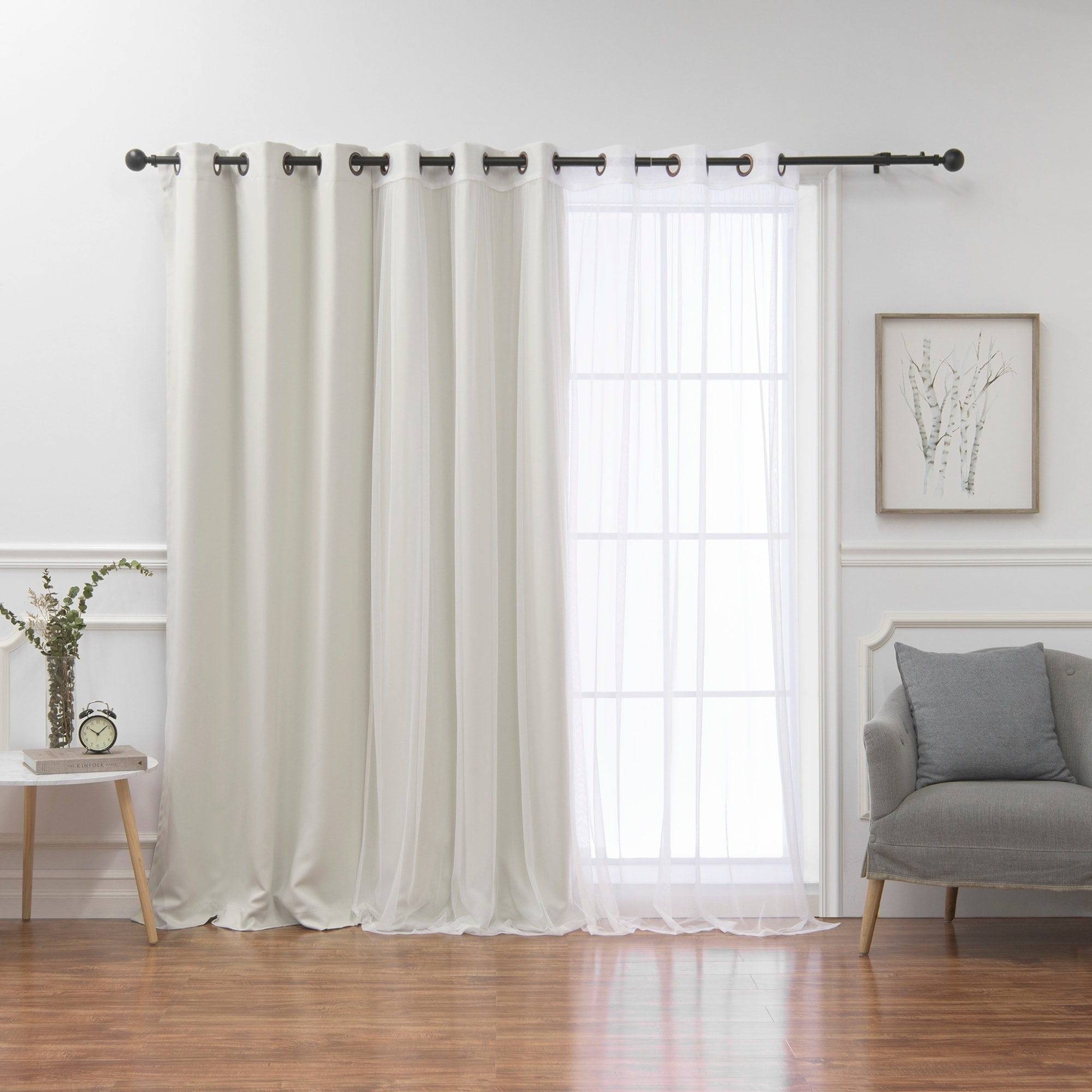Aurora Home Mix Match Wide Width Blackout And Sheer Curtain Aurora Home Mix Match Wide Width Blackout And Sheer Curtain Panel