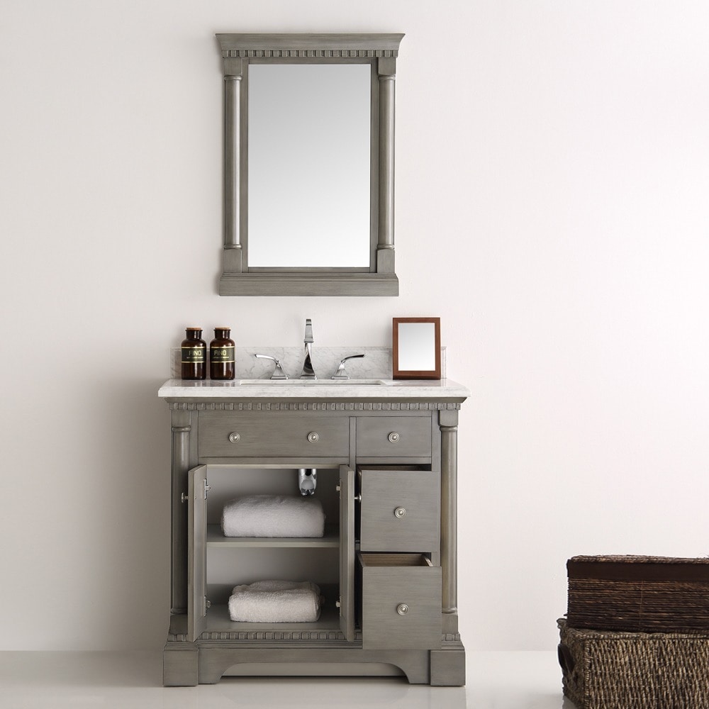 Fresca Kingston Antique Silver 36 Inch Traditional Bathroom Fresca Kingston Antique Silver 36 Inch Traditional Bathroom Vanity With Mirror Free Shipping Today 13769655