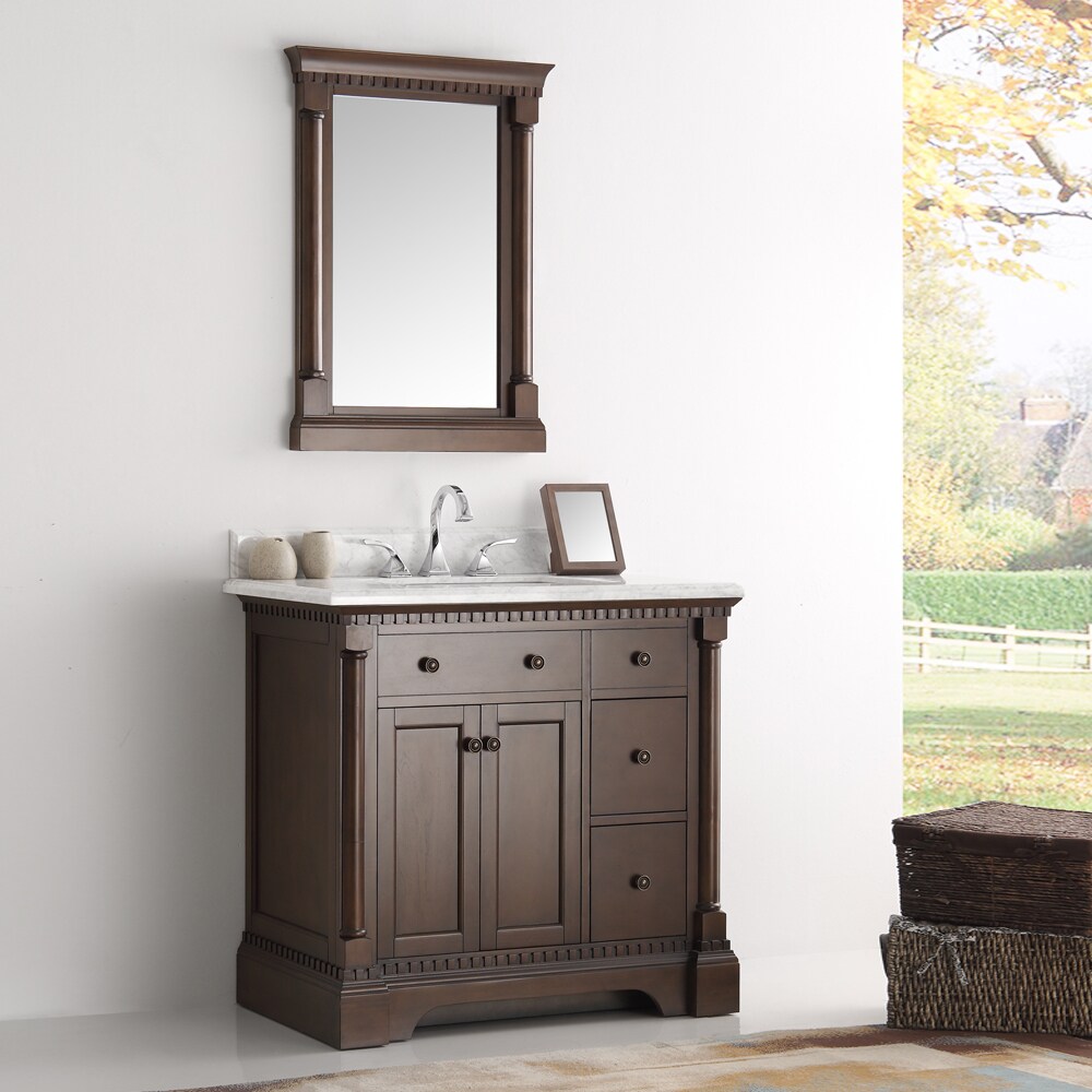 fresca kingston antique coffee 36-inch traditional bathroom vanity