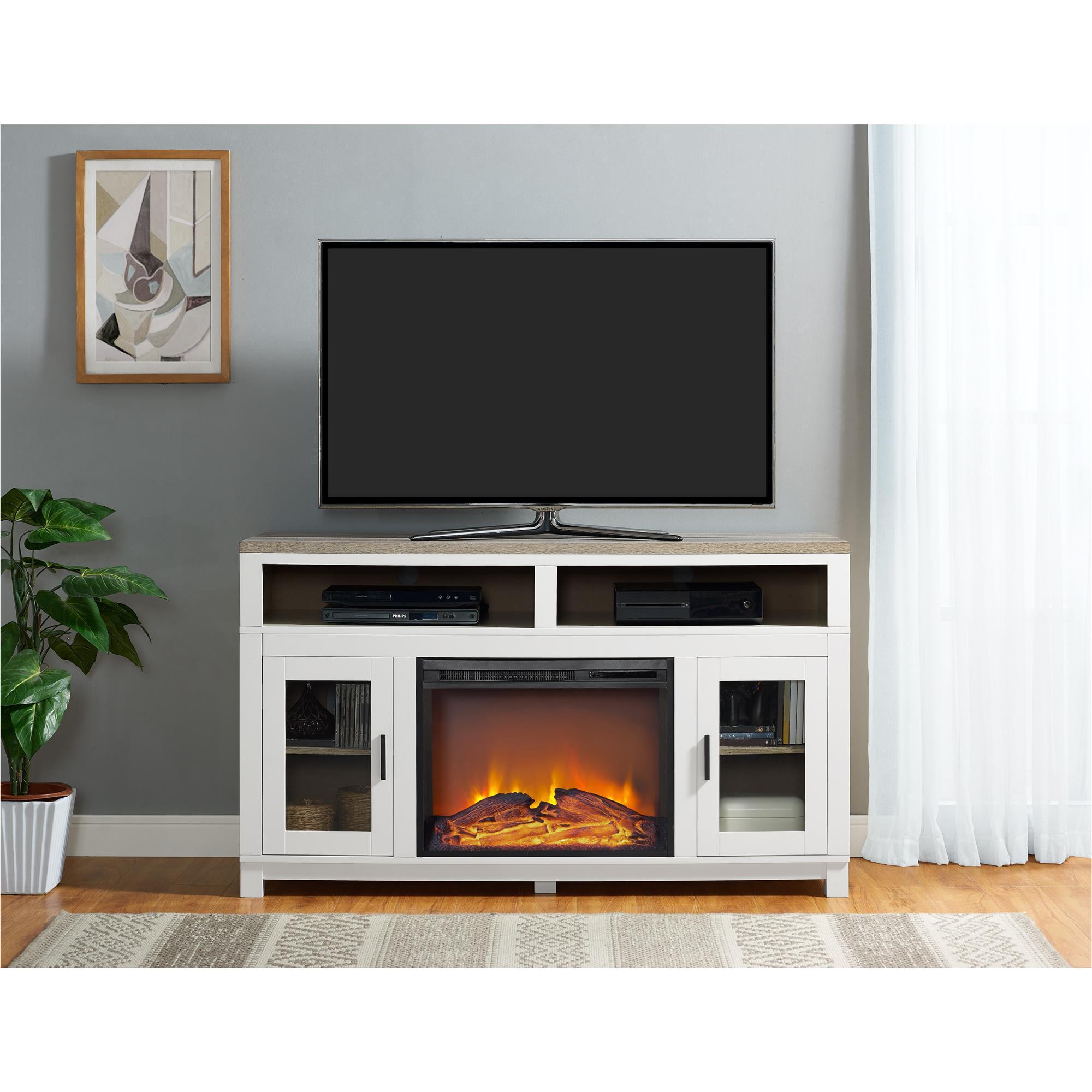 Shop Ameriwood Home Carver Electric Fireplace Tv Stand For Tvs Up To