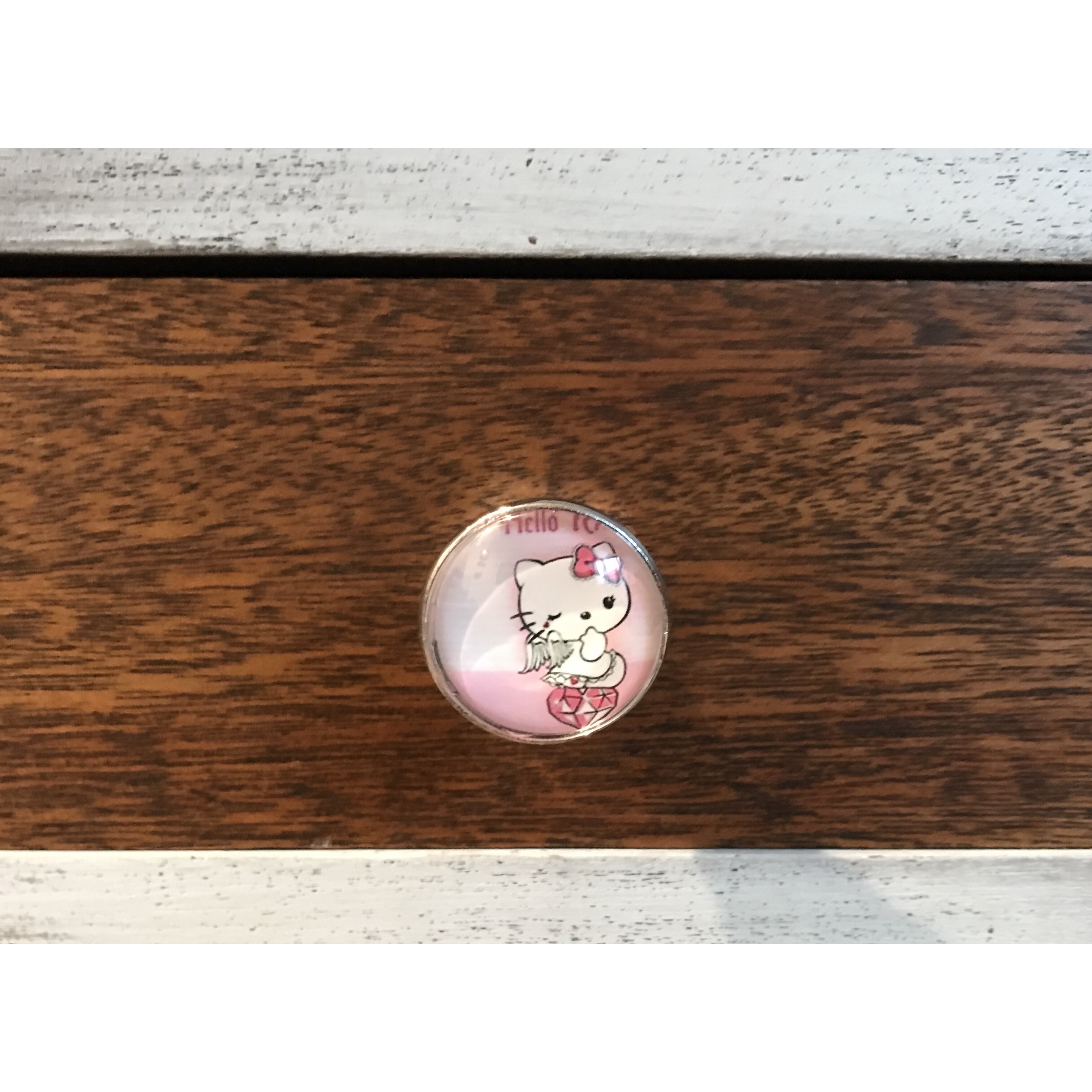 Shop Pink Hello Kitty Glass Knobs Drawer Pulls Pack Of 6