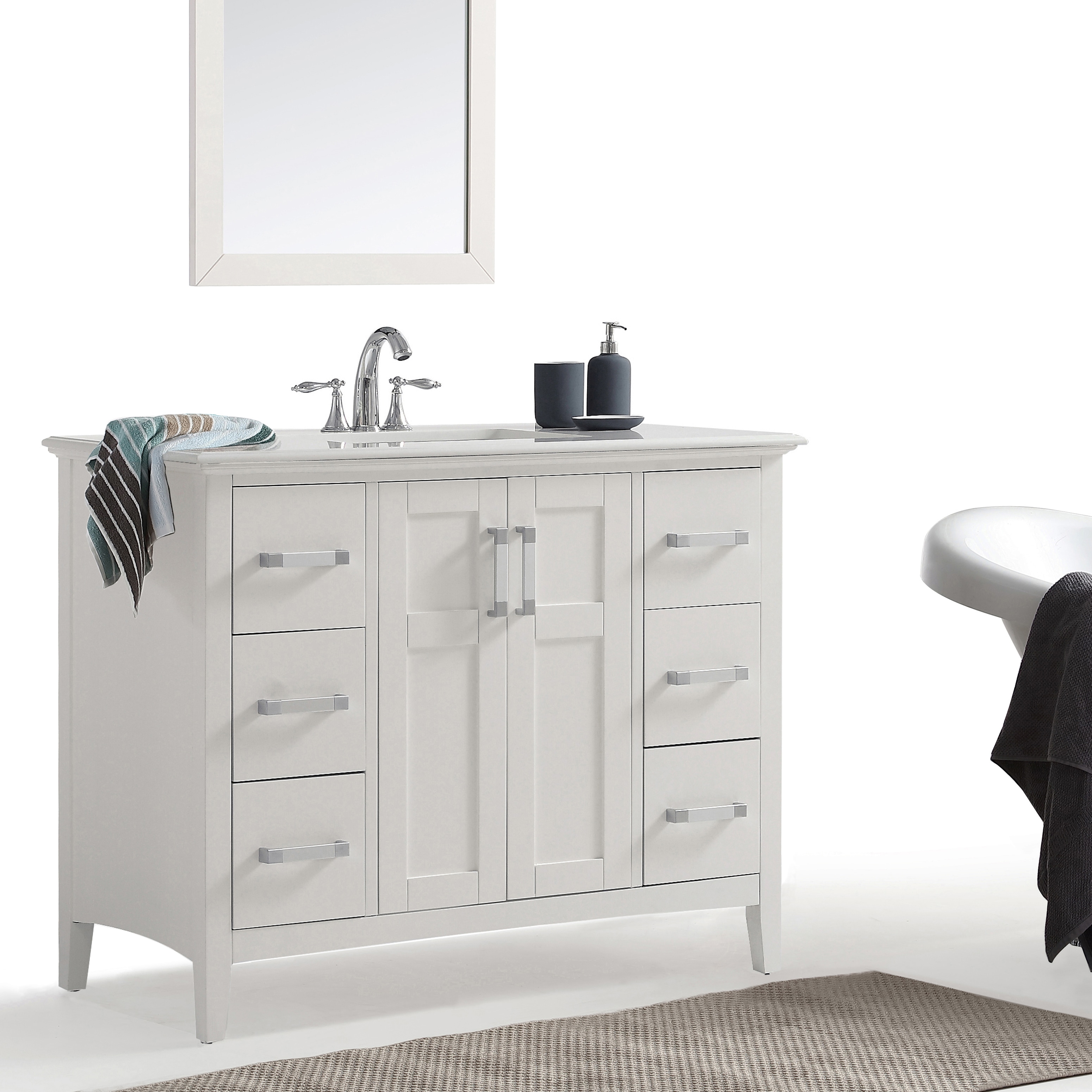 Wyndenhall M 42 Inch Bath Vanity In White With Quartz Wyndenhall M 42 Inch Bath Vanity In White With Quartz Marble Top On Free Shipping Today 13933054