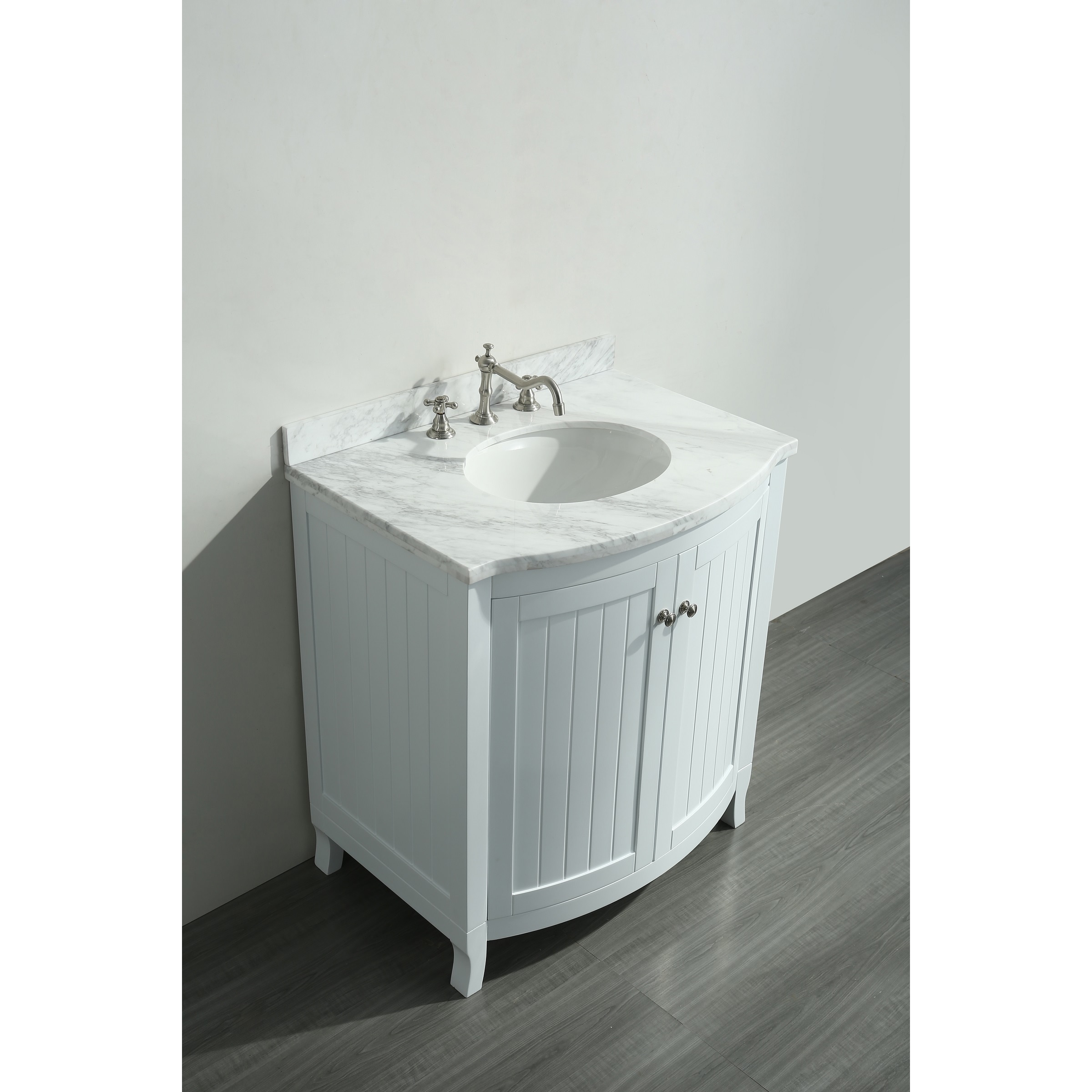 Eviva Odessa Zinx White 30 Inch Bathroom Vanity With Eviva Odessa Zinx White 30 Inch Bathroom Vanity With Carrera Marble Top Free Shipping Today 13934786