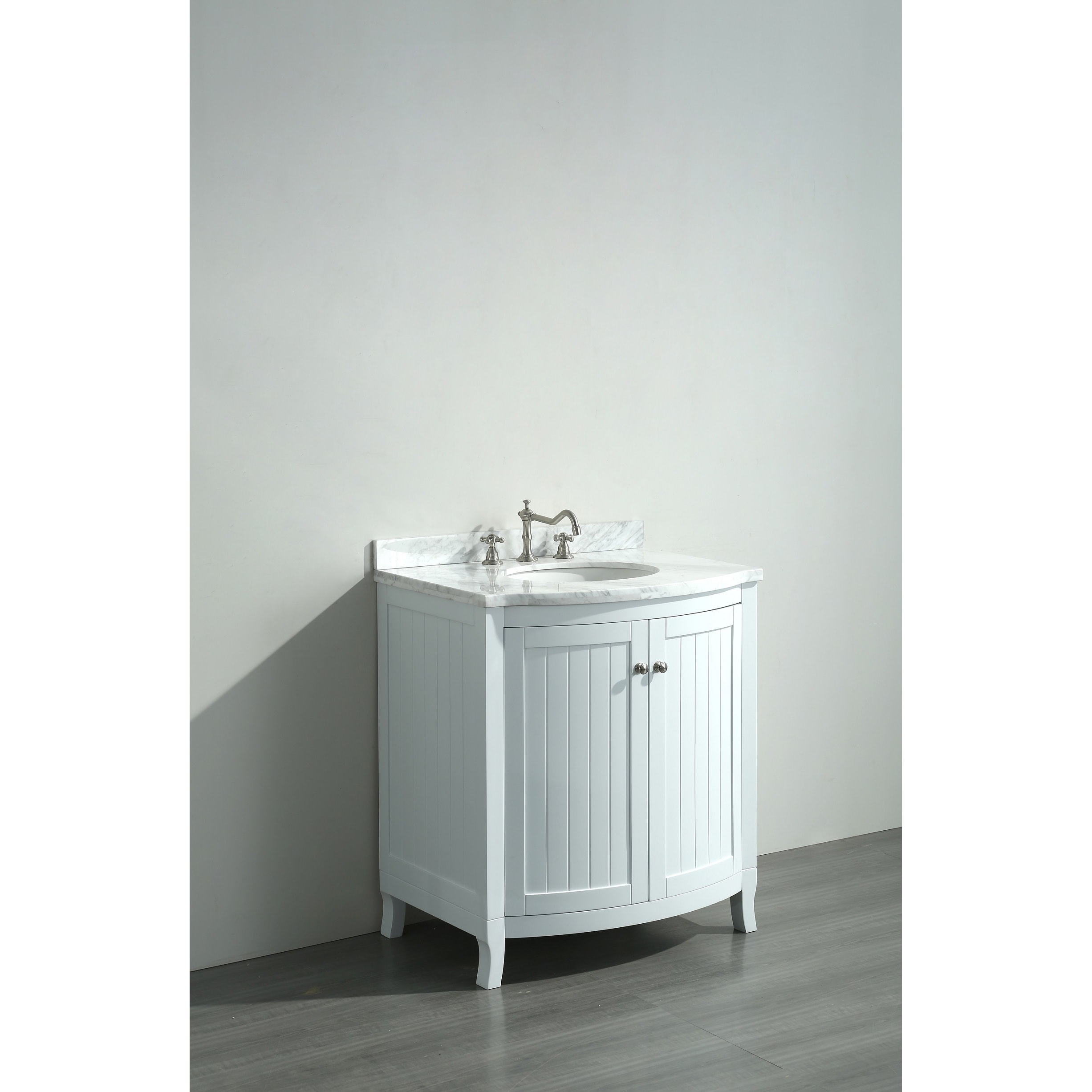Eviva Odessa Zinx White 30 Inch Bathroom Vanity With Eviva Odessa Zinx White 30 Inch Bathroom Vanity With Carrera Marble Top Free Shipping Today 13934786