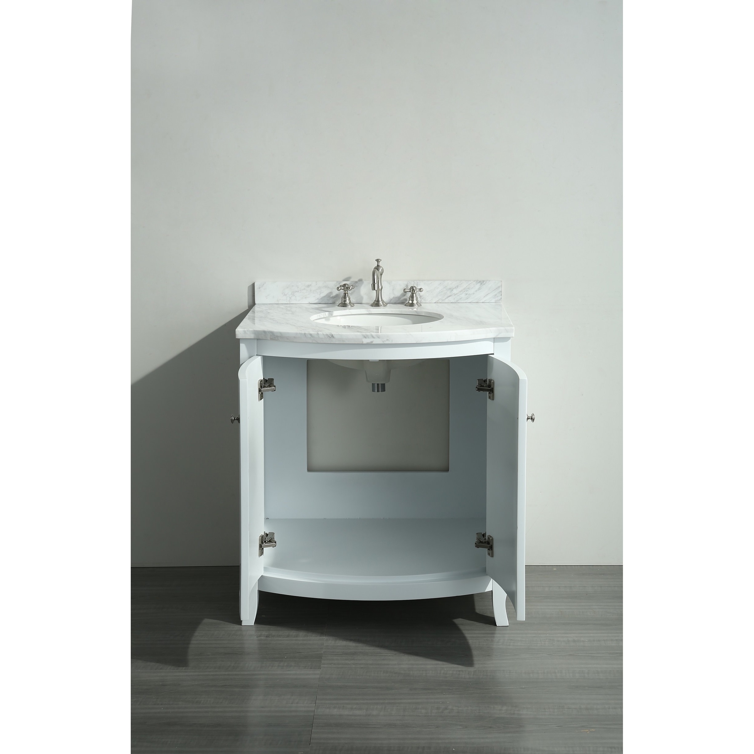 Eviva Odessa Zinx White 30 Inch Bathroom Vanity With Eviva Odessa Zinx White 30 Inch Bathroom Vanity With Carrera Marble Top Free Shipping Today 13934786