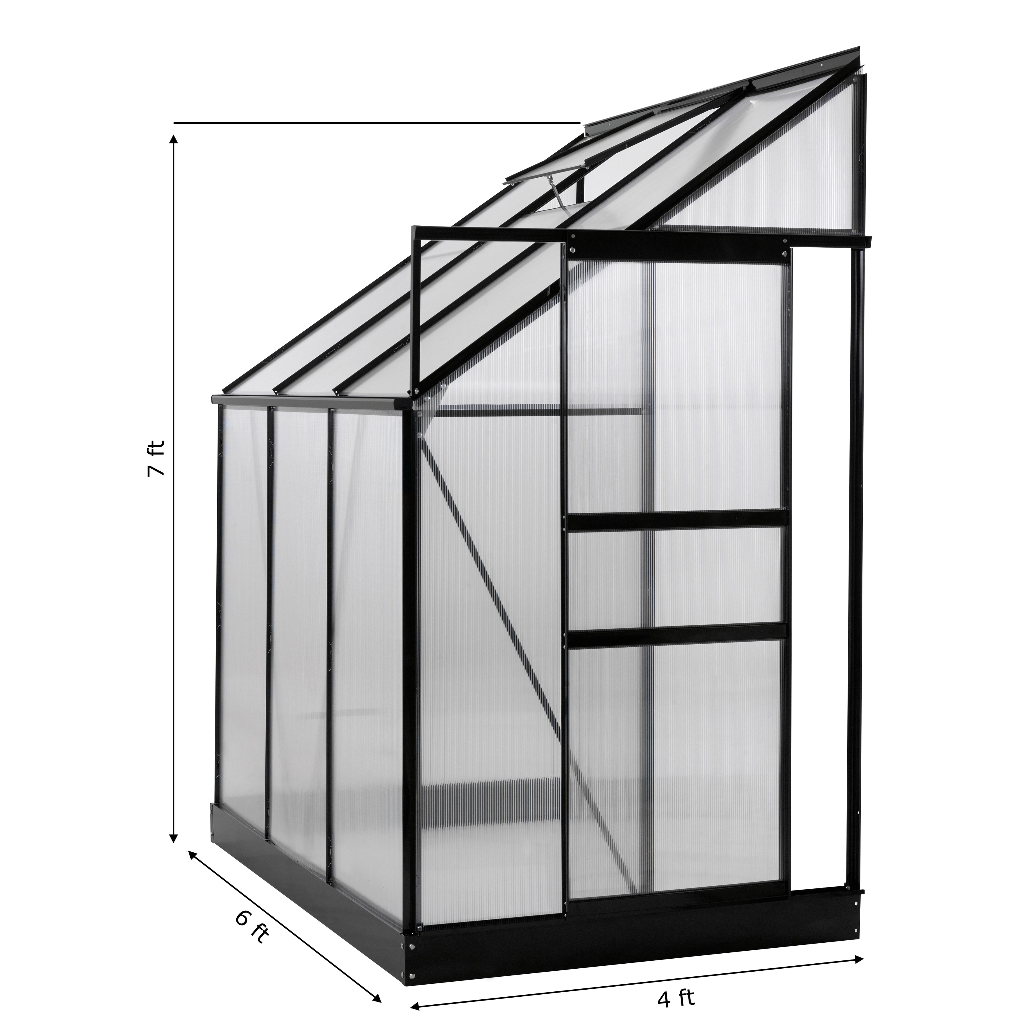 Shop Ogrow Aluminium Lean To Greenhouse 25 Sq Ft With