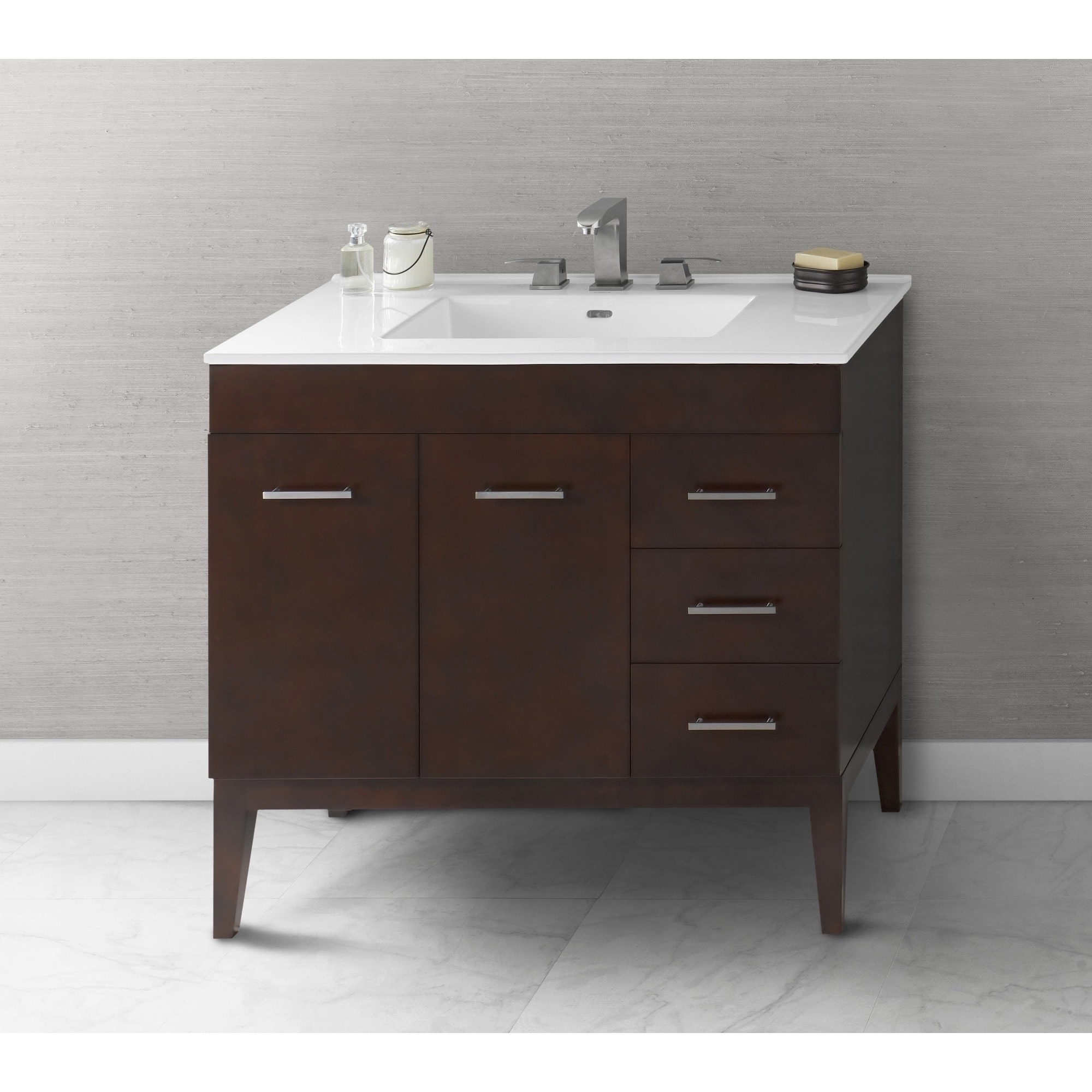 Ronbow Venus 36 Inch Bathroom Vanity Set In Dark Cherry Ronbow Venus 36 Inch Bathroom Vanity Set In Dark Cherry Ceramic Sink Top White Free Shipping Today 13983718