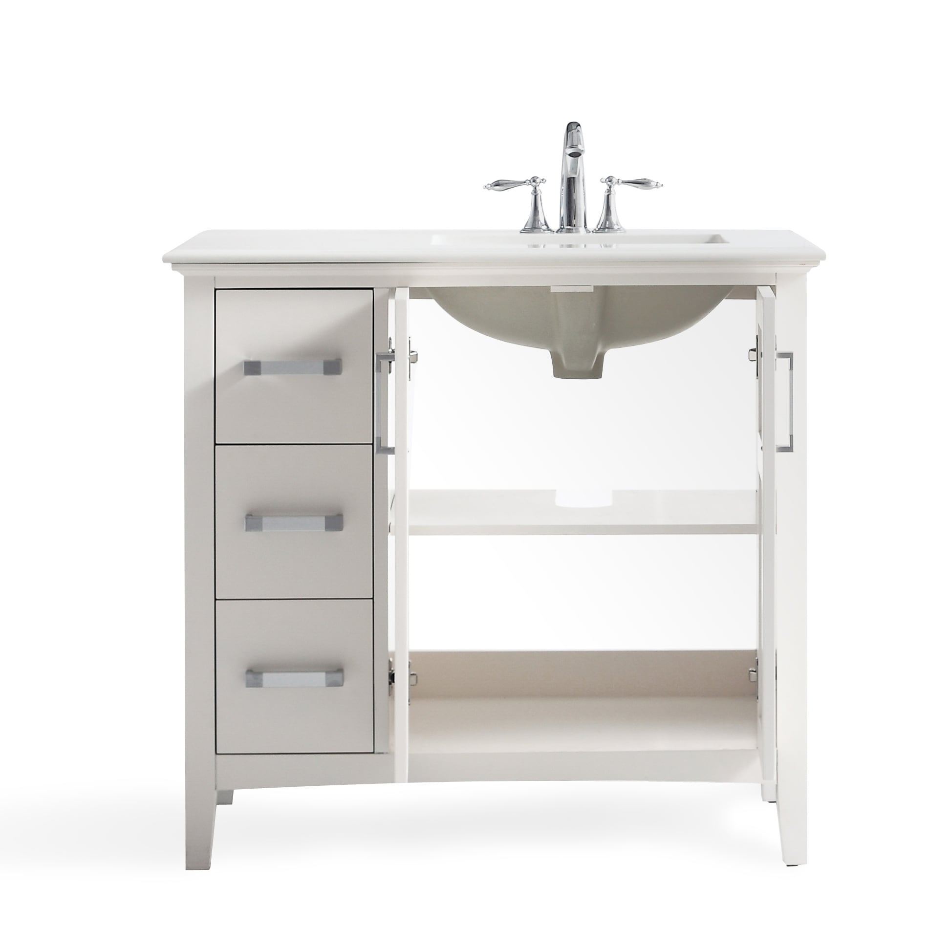 Wyndenhall M 36 Inch Left Offset Bath Vanity In White With Wyndenhall M 36 Inch Left Offset Bath Vanity In White With Quartz Marble Top On Free Shipping Today 14030630