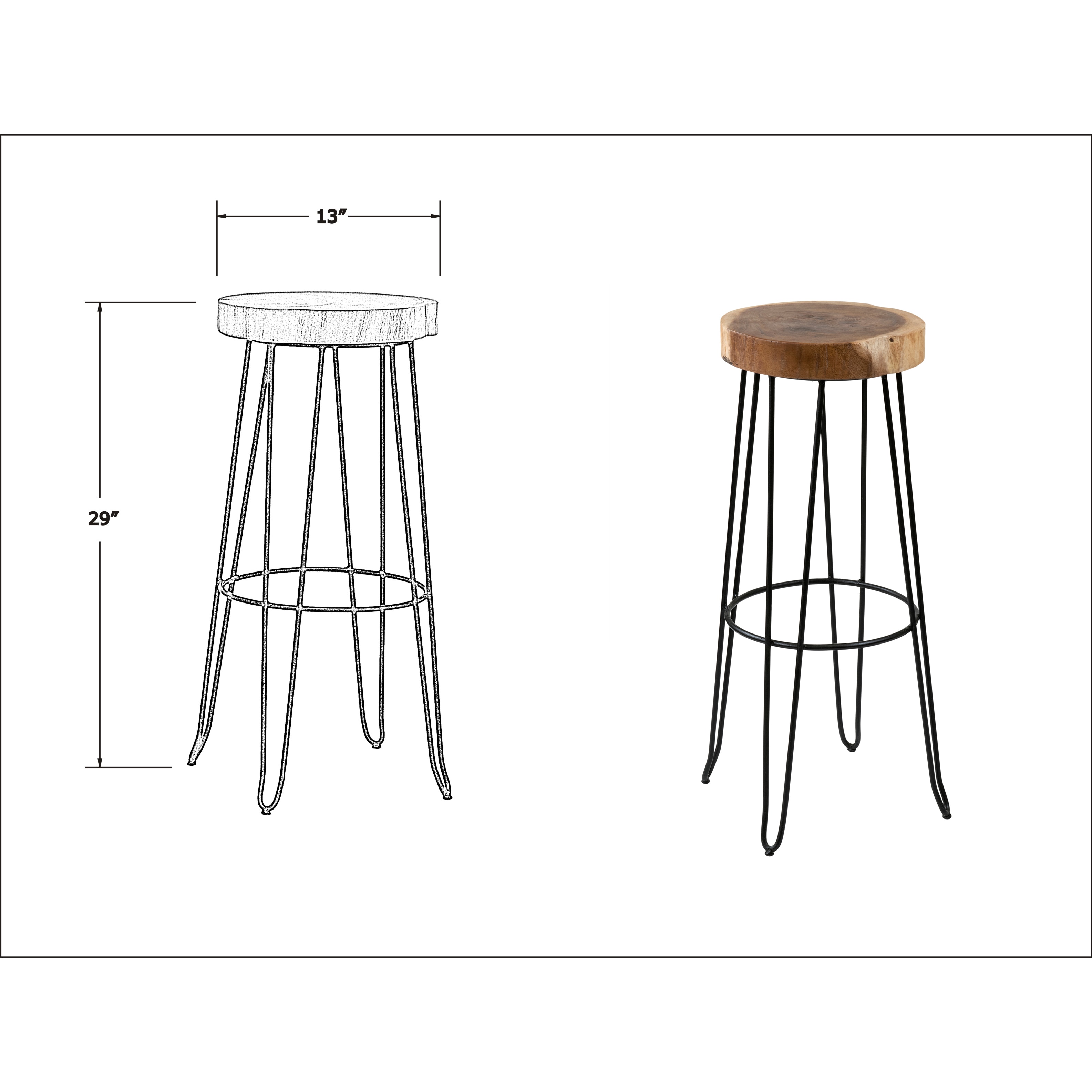 East At Main S Mapleton Brown Round Teakwood Barstool On East At Main S Mapleton Brown Round Teakwood Barstool On Free Shipping Today 14030795