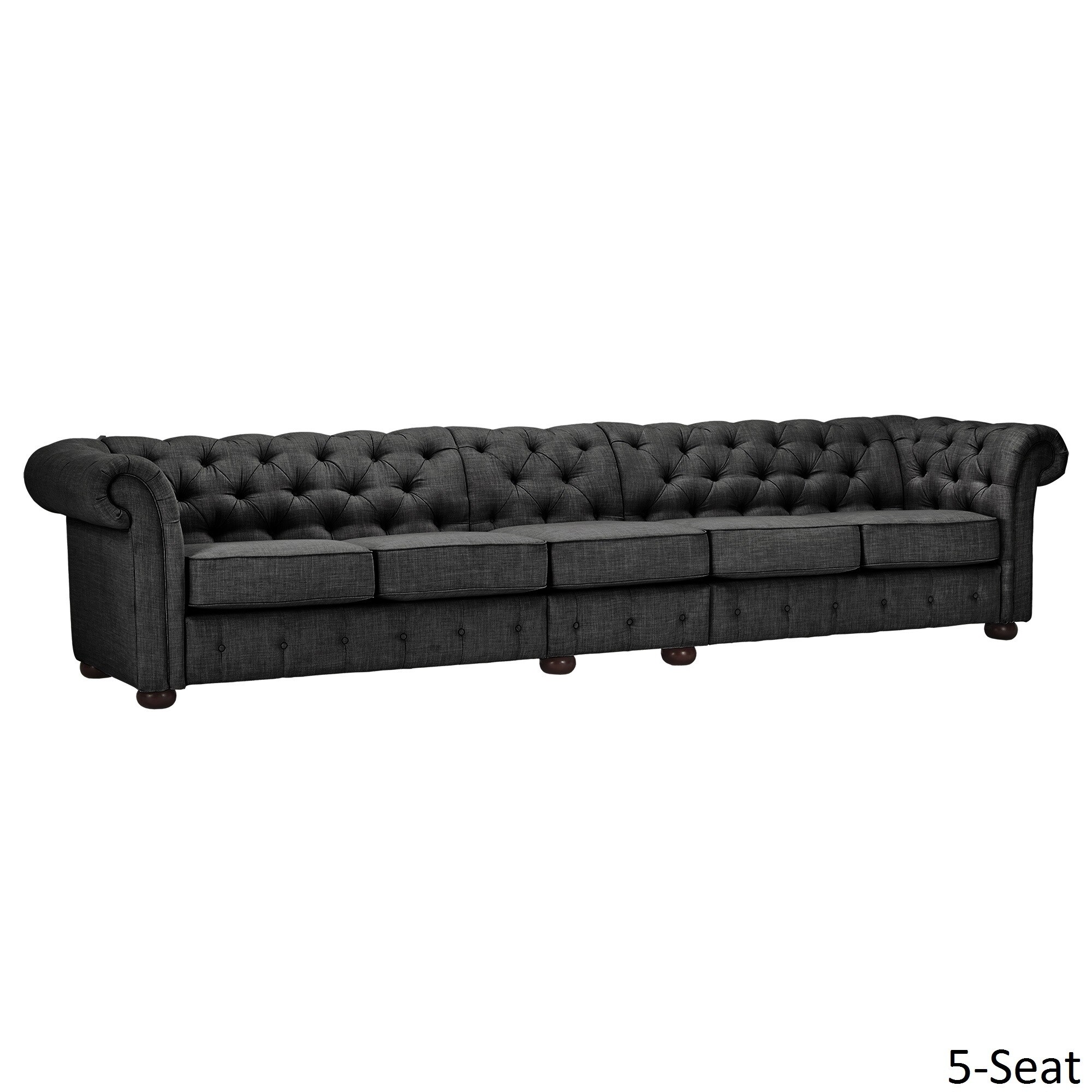 Knightsbridge Dark Grey Extra Long Tufted Chesterfield Sofa By Knightsbridge Dark Grey Extra Long Tufted Chesterfield Sofa By Inspire Q On Free Shipping Today 14045494