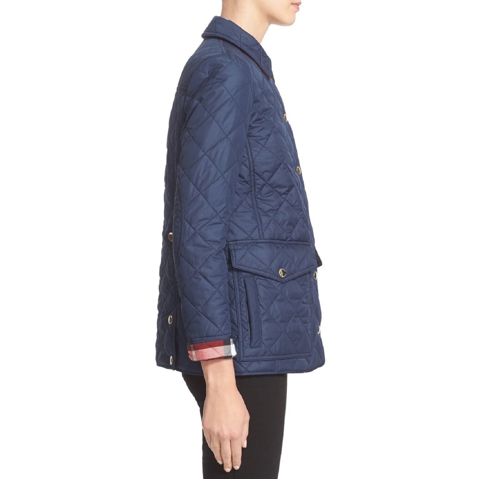 burberry navy quilted jacket