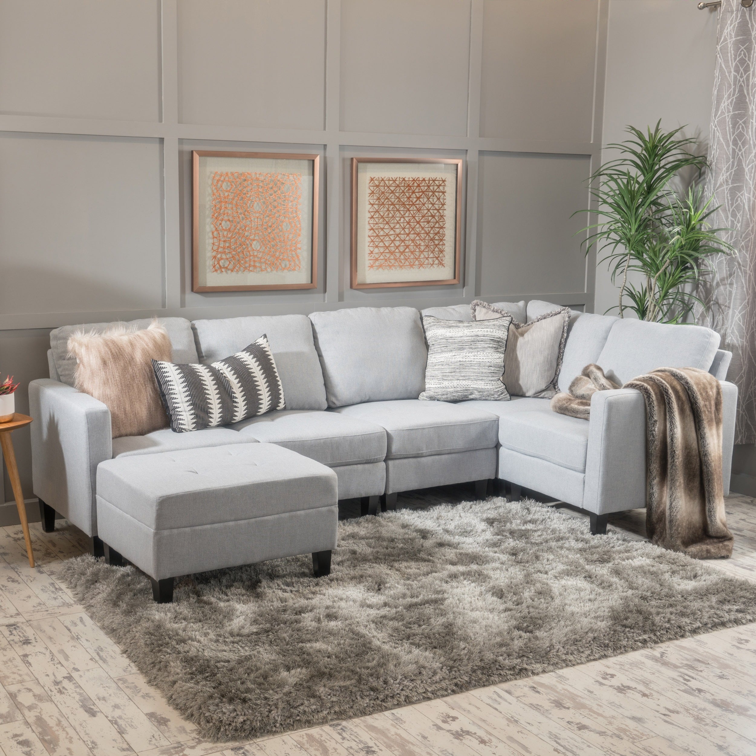 Zahra 6 Piece Fabric Sofa Sectional With Ottoman By Christopher Zahra 6 Piece Fabric Sofa Sectional With Ottoman By Christopher Knight Home On Free Shipping Today 14057283