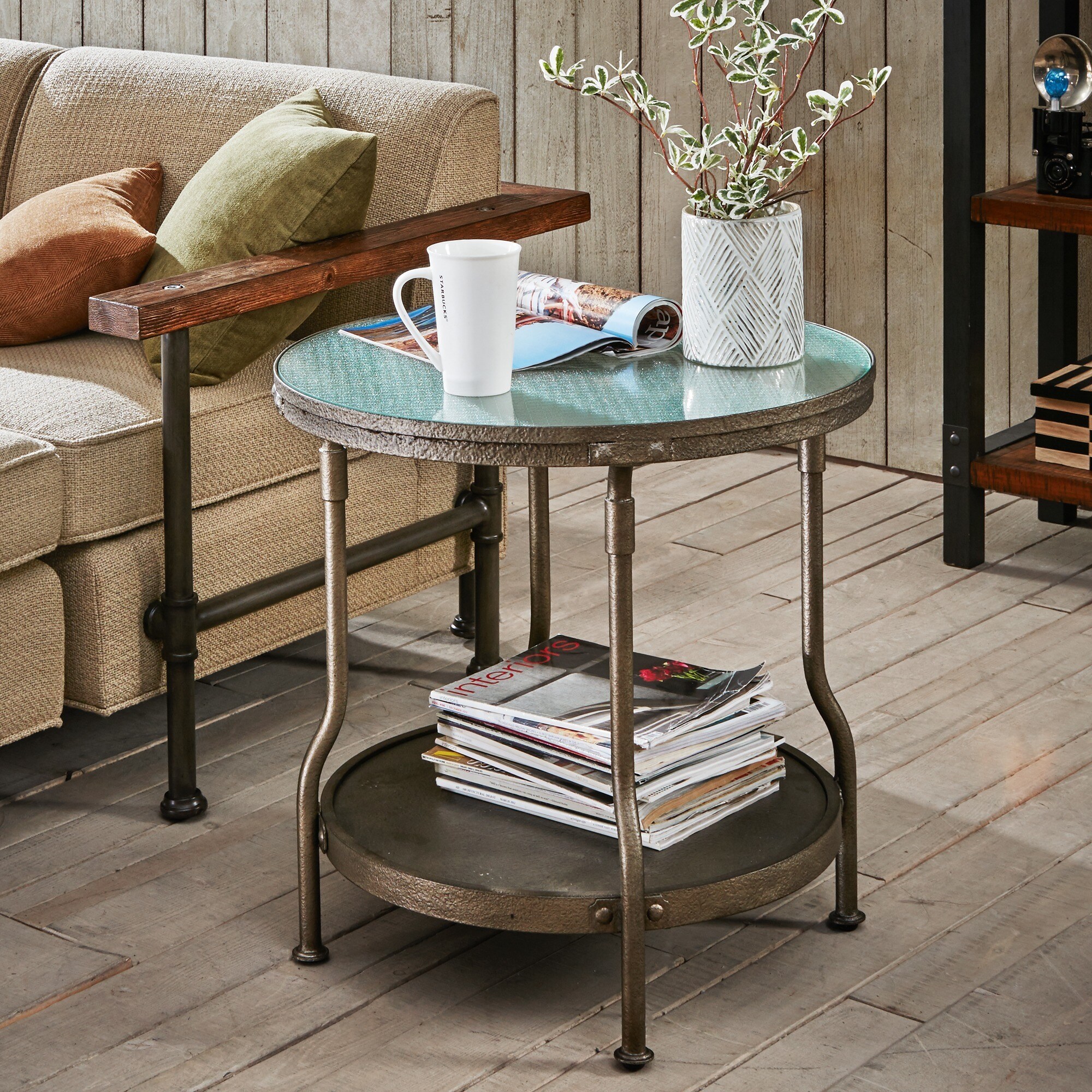 Ink Ivy Cambridge Hammered Antique Silver Round End Table Ink Ivy Cambridge Hammered Antique Silver Round End Table Free Shipping Today 14080594