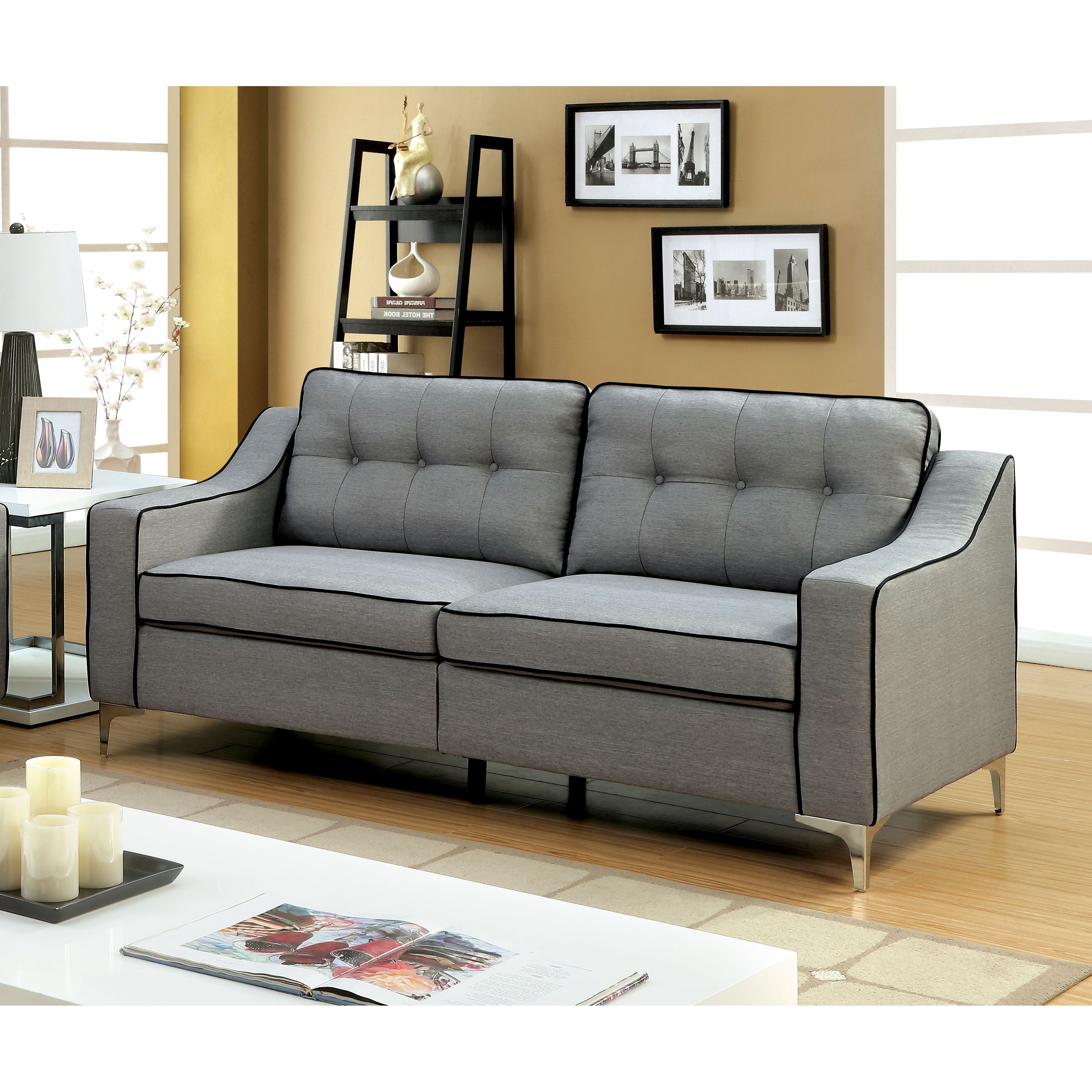 Sylvanas Contemporary Tufted Linen Sofa By Furniture Of America Sylvanas Contemporary Tufted Linen Sofa By Furniture Of America Free Shipping Today 14124722