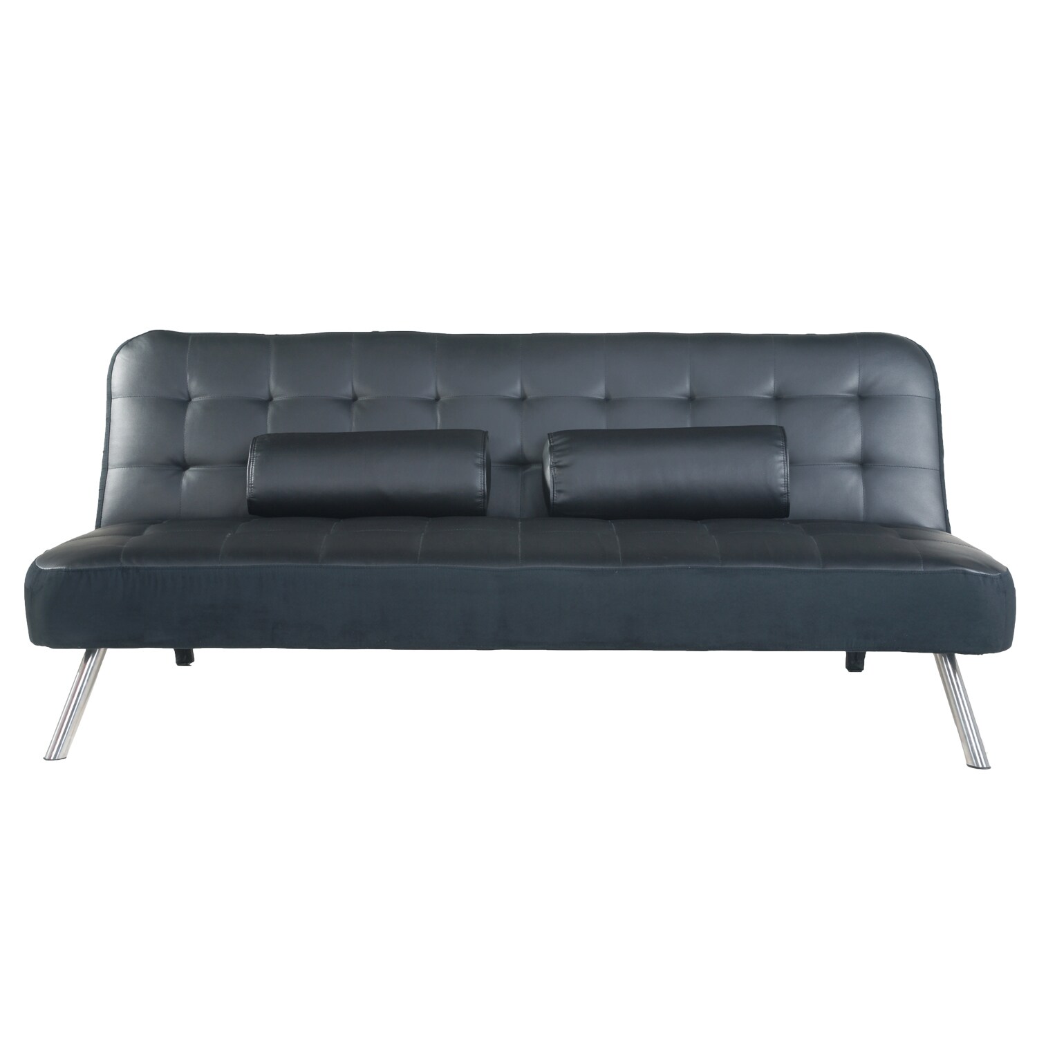 Adeco Fabric Fiber Sofa Bed Sofabed Lounge Soft Cushion Living Room Seat Metal Legs